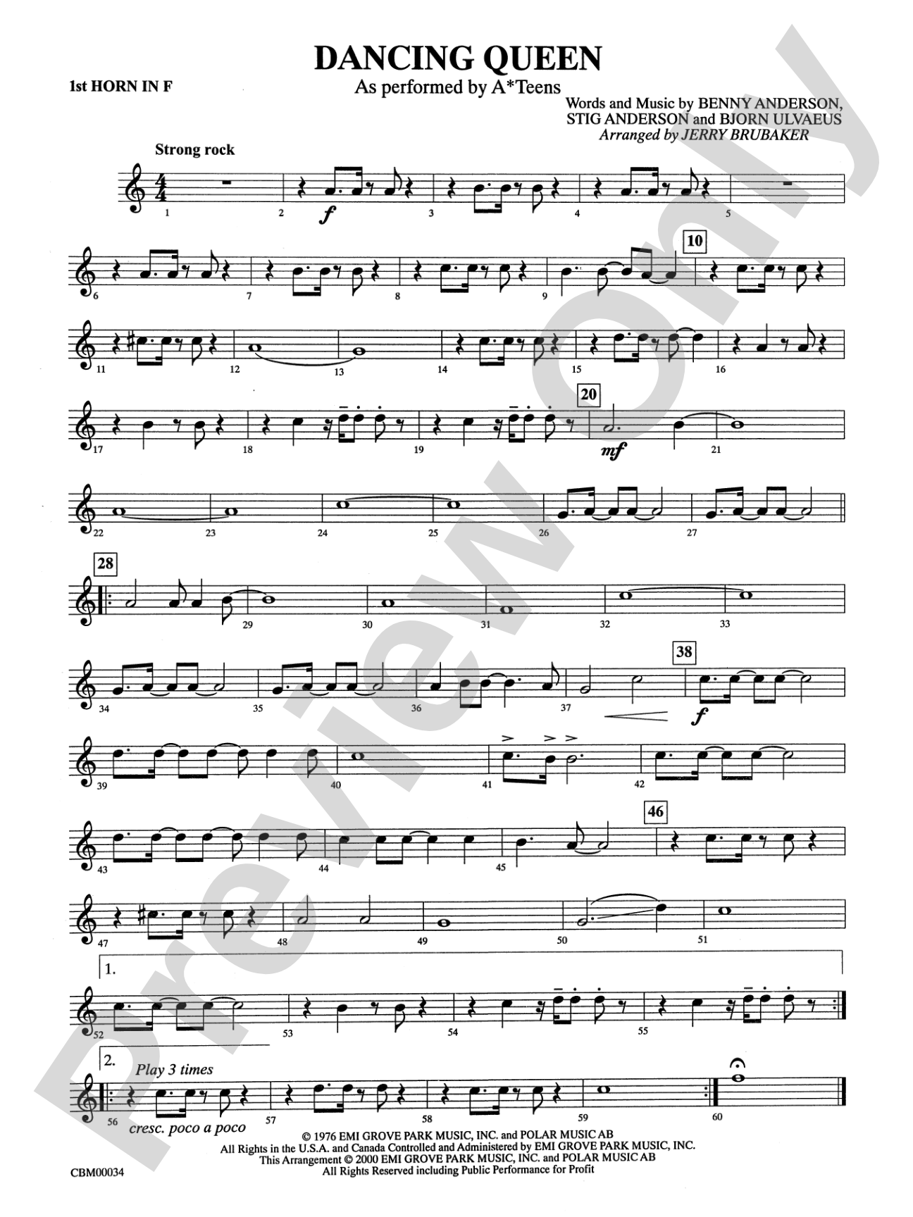 Dancing Queen: 1st F Horn