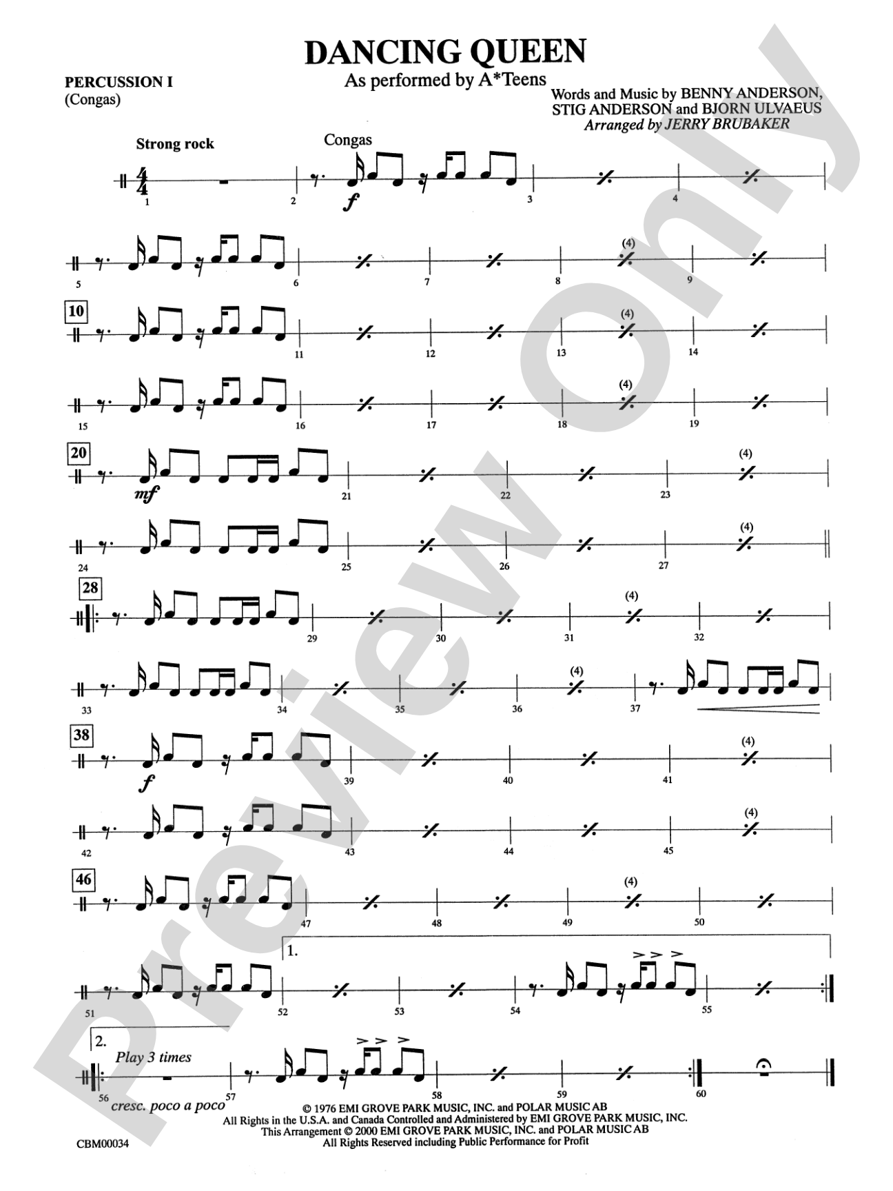 Dancing Queen: 1st Percussion