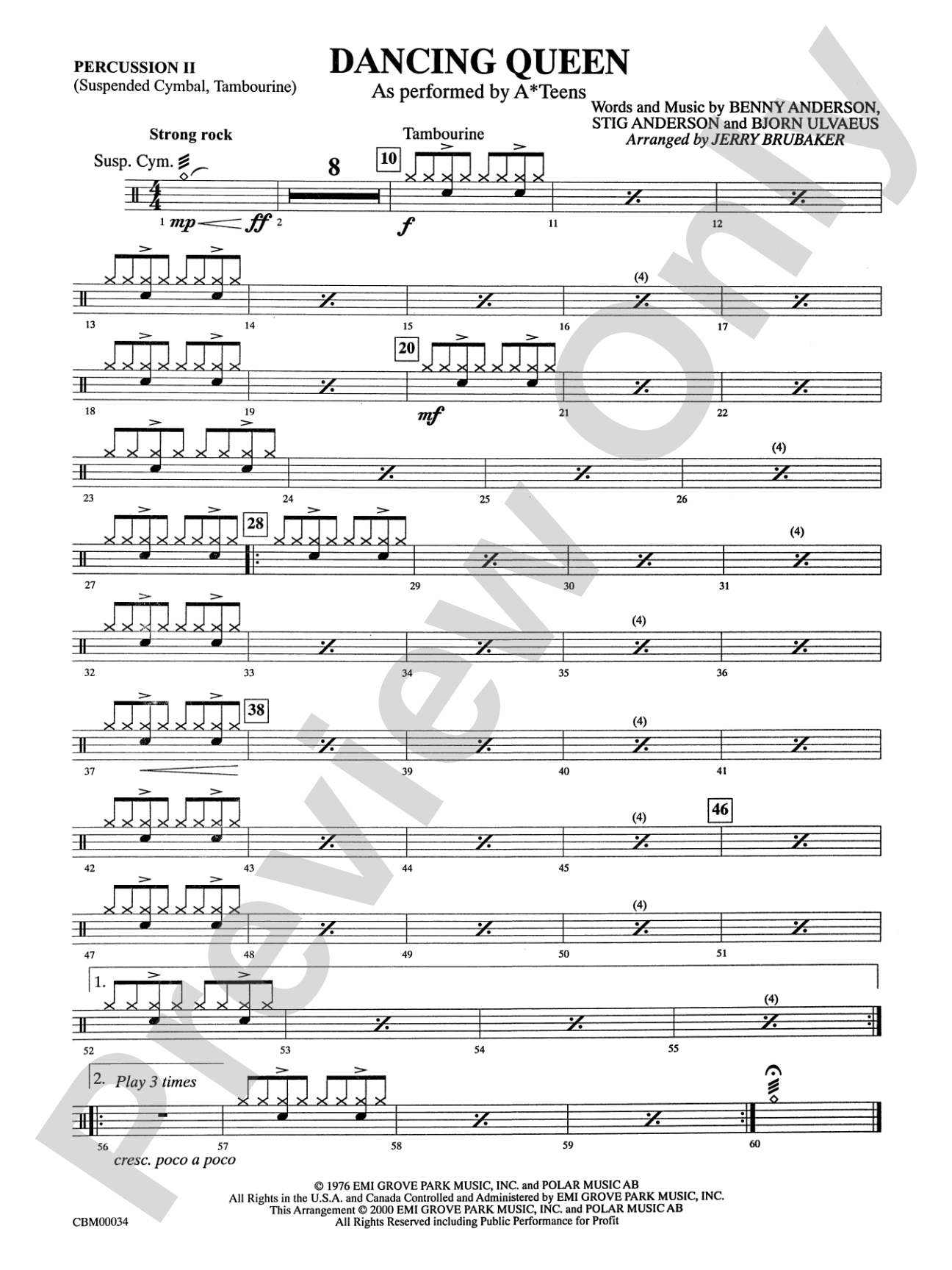 Dancing Queen: 2nd Percussion