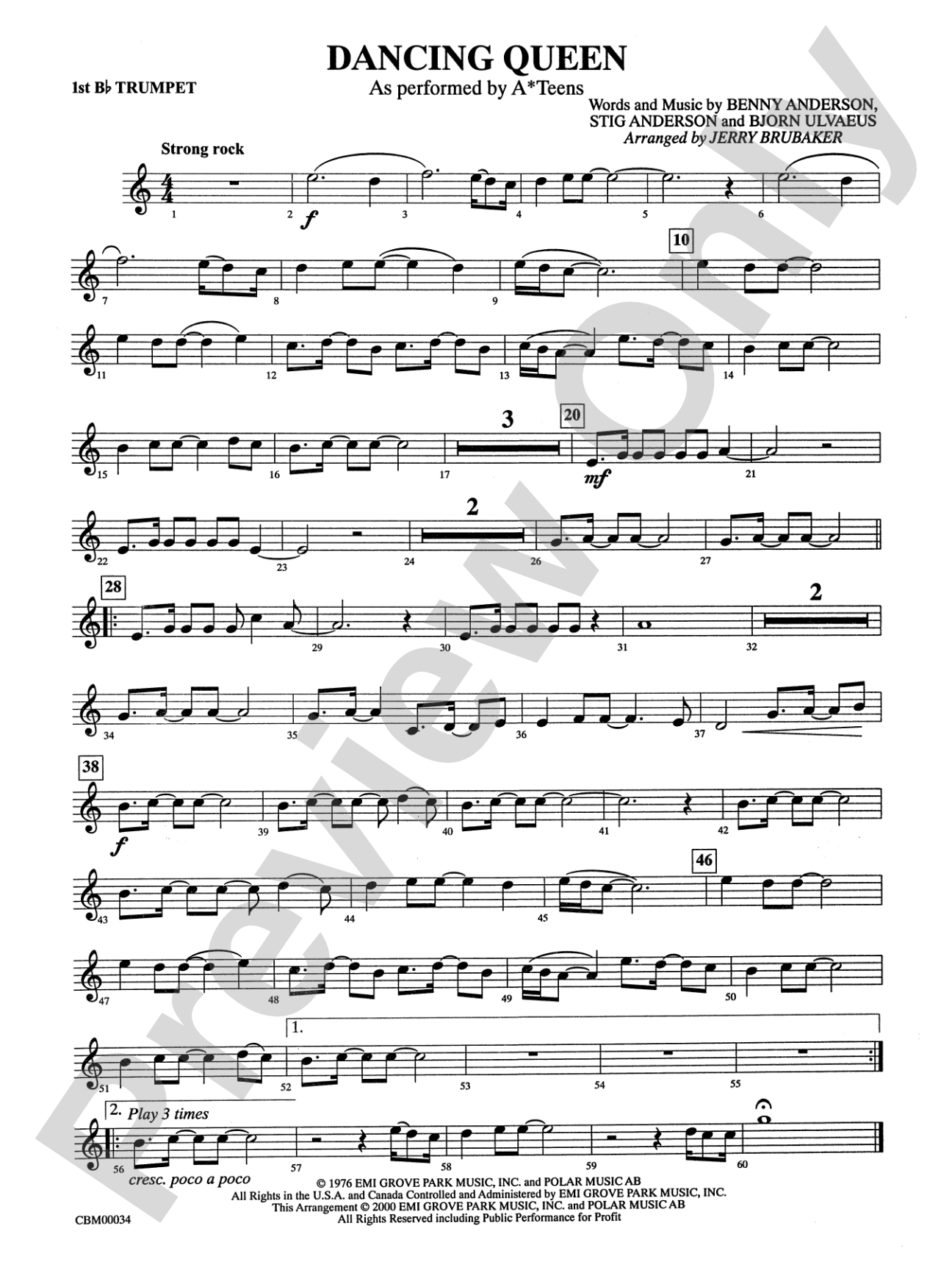 Dancing Queen: 1st B-flat Trumpet