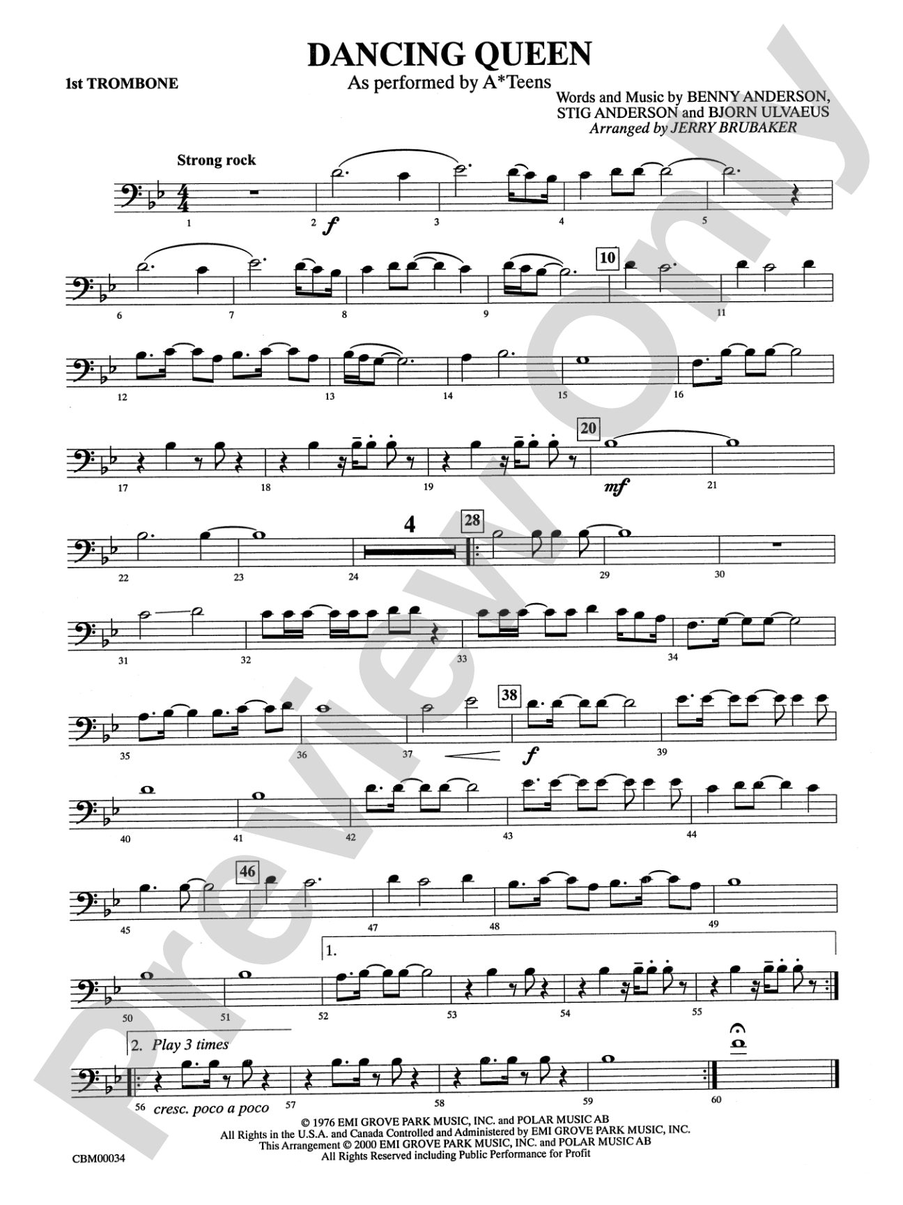 Dancing Queen: 1st Trombone