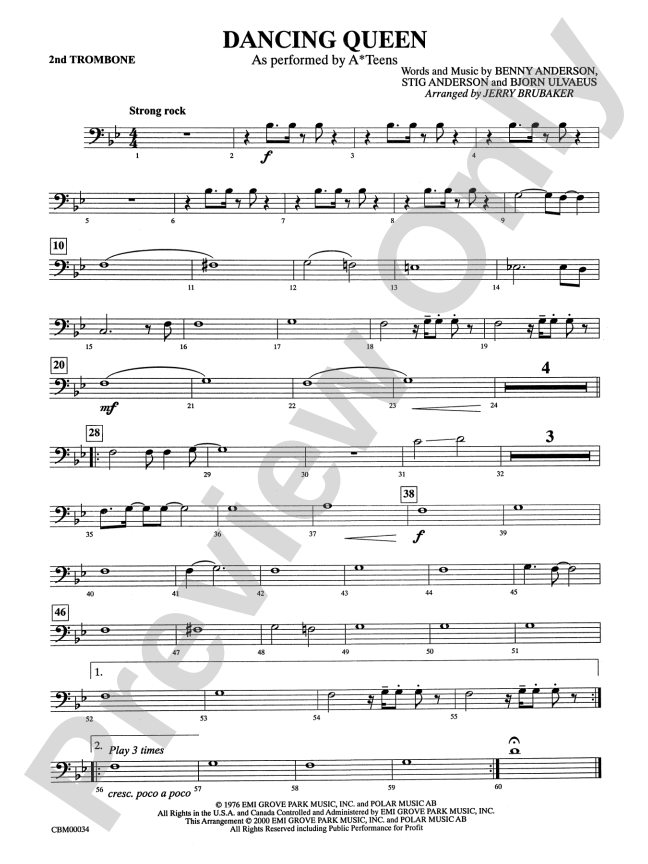 Dancing Queen: 2nd Trombone