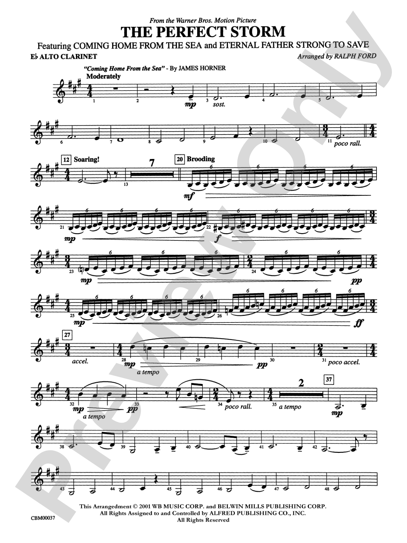 The Perfect Storm (from the Warner Bros. Motion Picture): E-flat Alto Clarinet