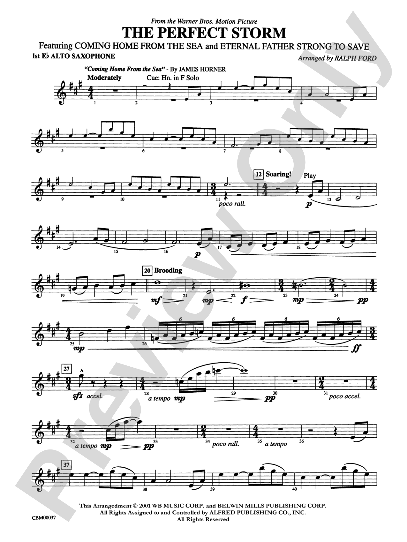 The Perfect Storm (from the Warner Bros. Motion Picture): E-flat Alto Saxophone