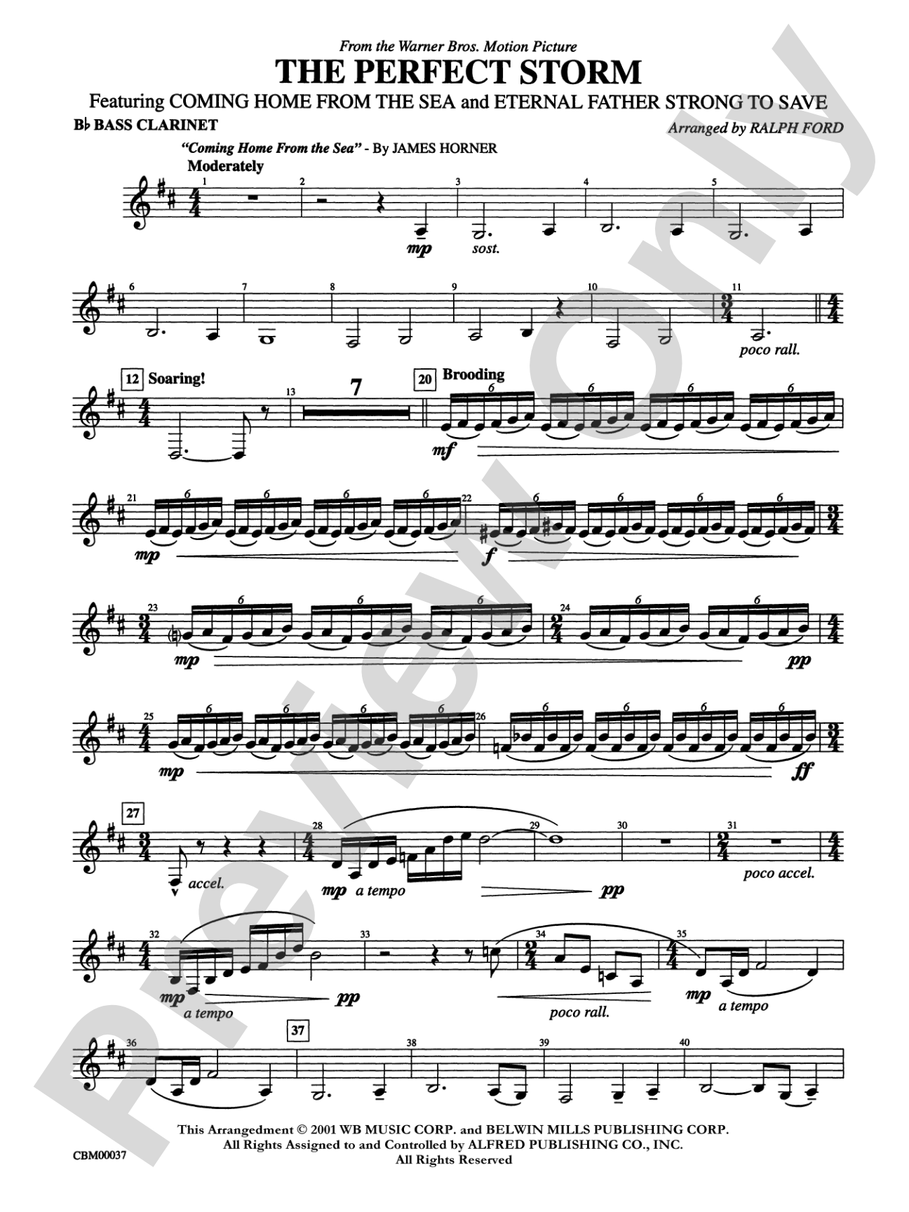 The Perfect Storm (from the Warner Bros. Motion Picture): B-flat Bass Clarinet