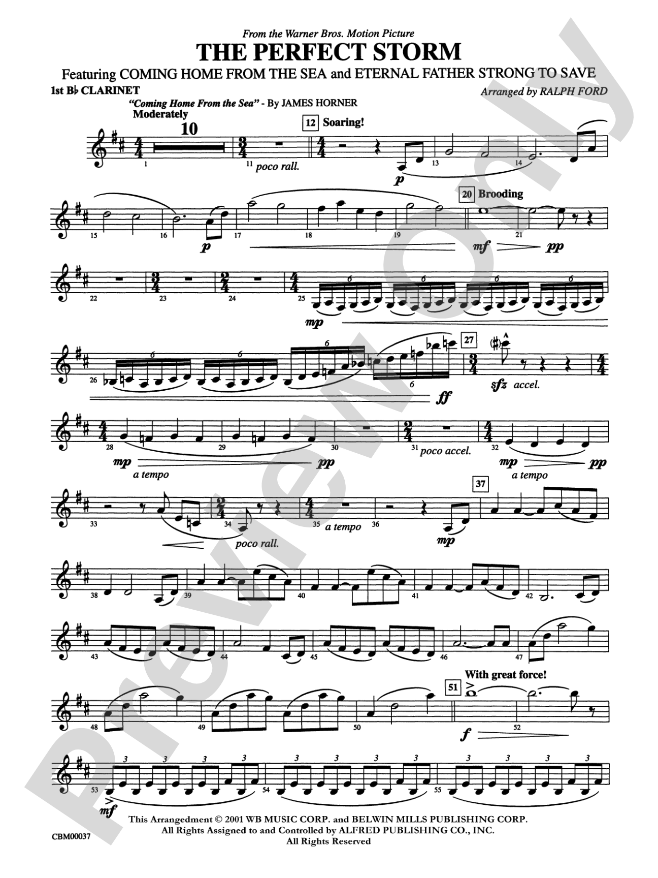 The Perfect Storm (from the Warner Bros. Motion Picture): 1st B-flat Clarinet