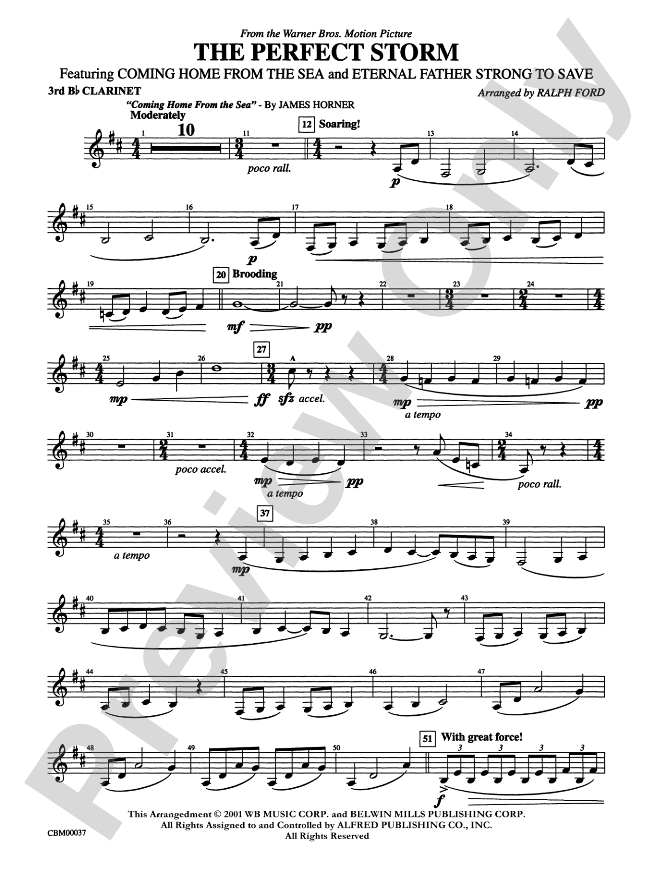 The Perfect Storm (from the Warner Bros. Motion Picture): 3rd B-flat Clarinet