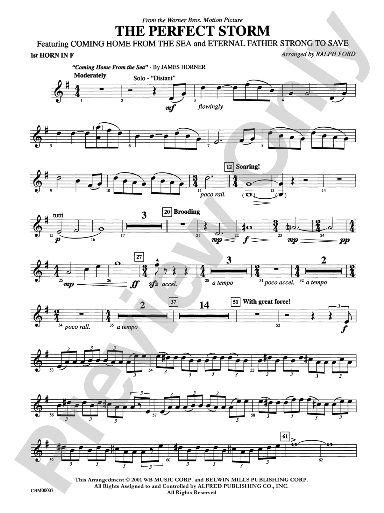 The Perfect Storm (from the Warner Bros. Motion Picture): 1st F Horn