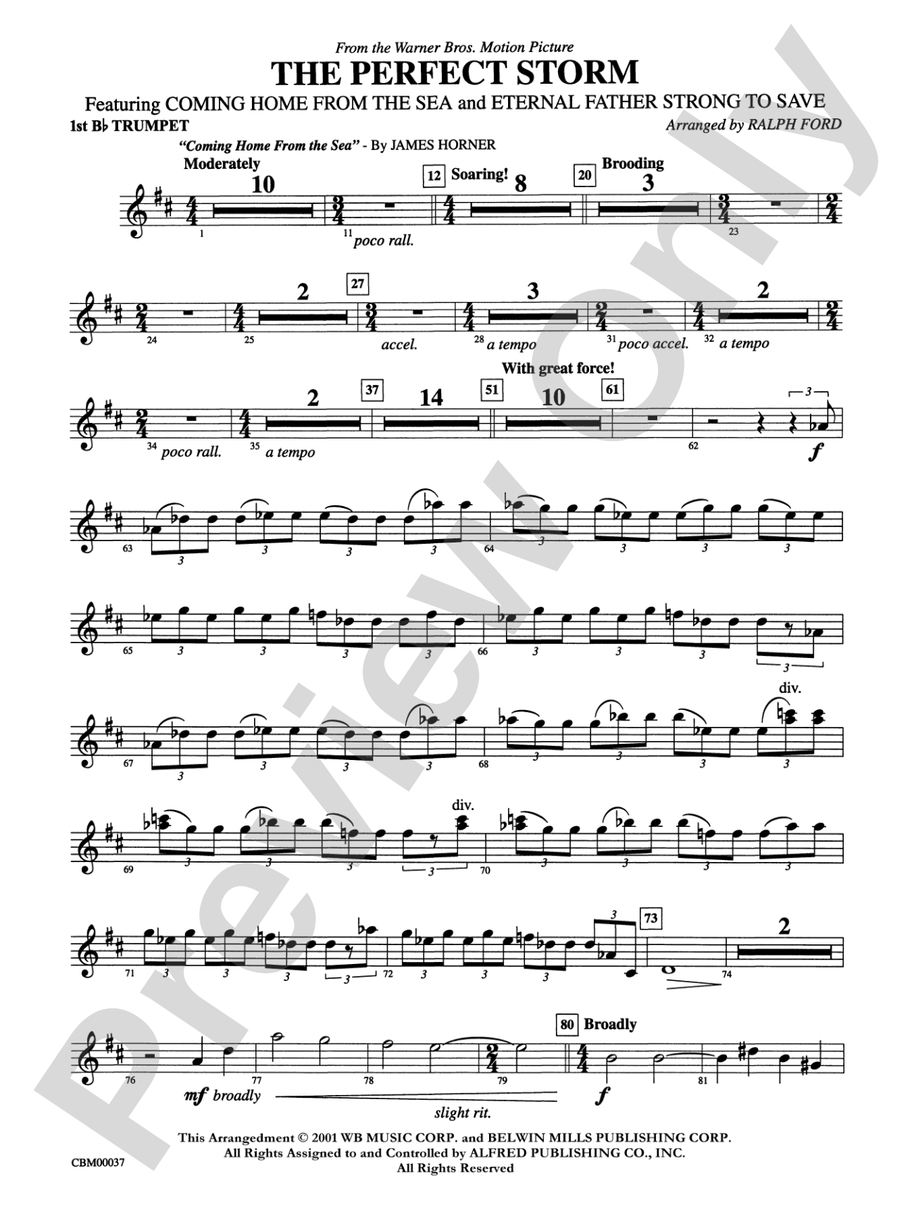 The Perfect Storm (from the Warner Bros. Motion Picture): 1st B-flat Trumpet