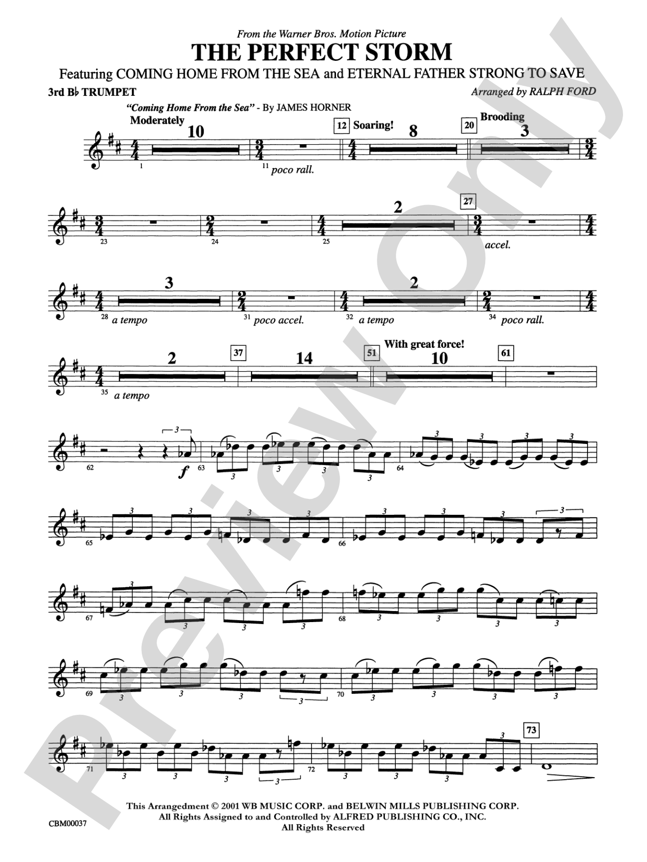 The Perfect Storm (from the Warner Bros. Motion Picture): 3rd B-flat Trumpet