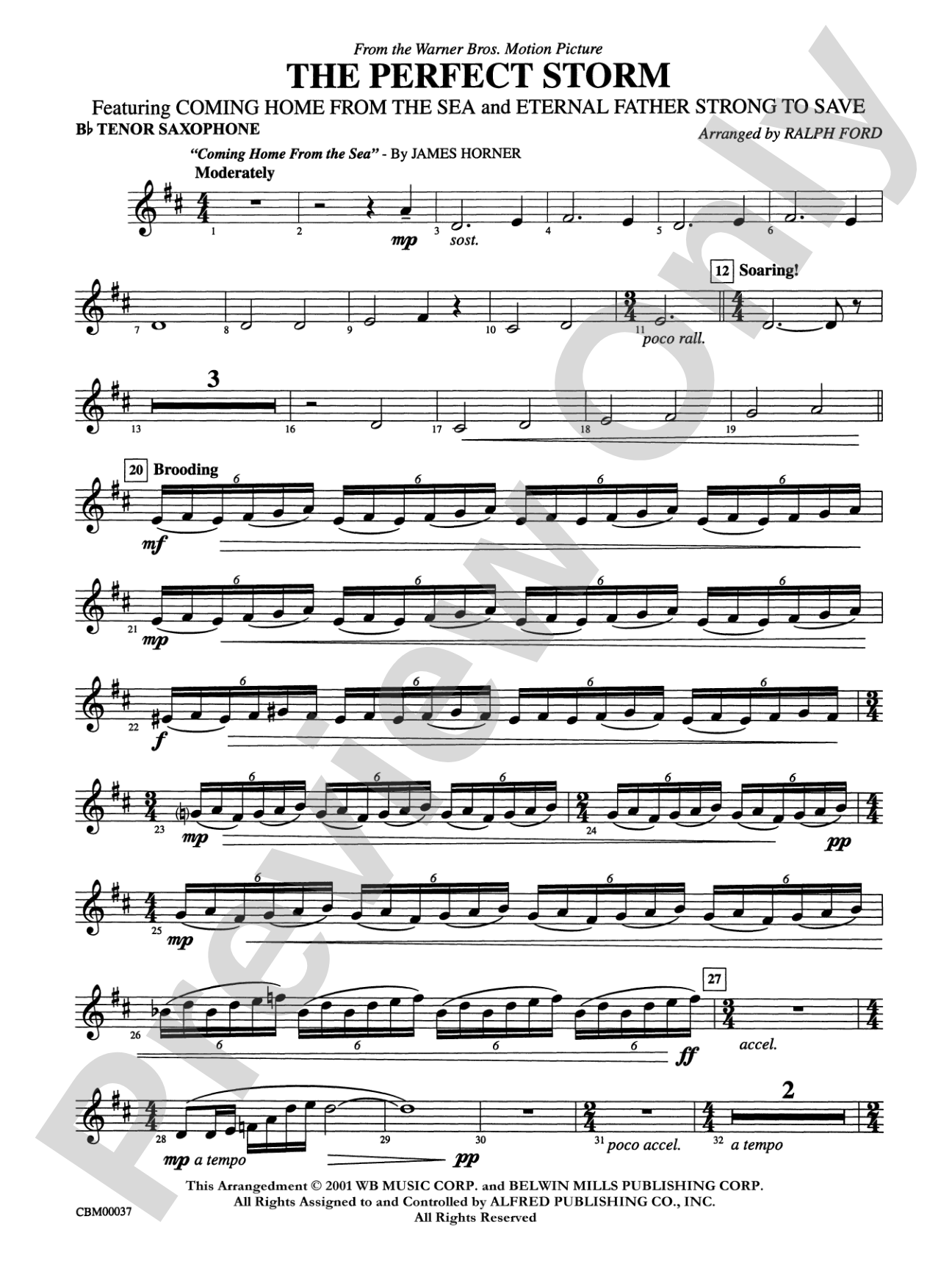 The Perfect Storm (from the Warner Bros. Motion Picture): B-flat Tenor Saxophone