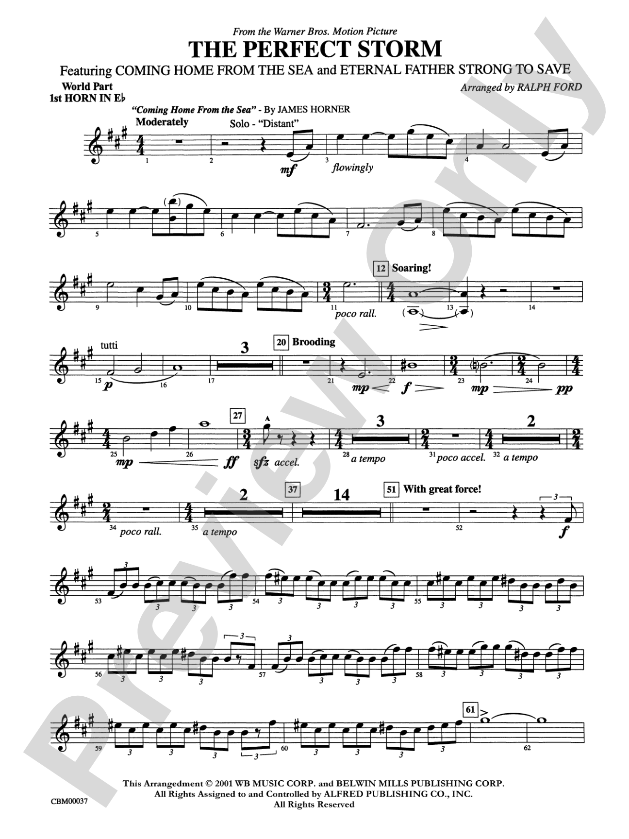 The Perfect Storm (from the Warner Bros. Motion Picture): (wp) 1st Horn in E-flat