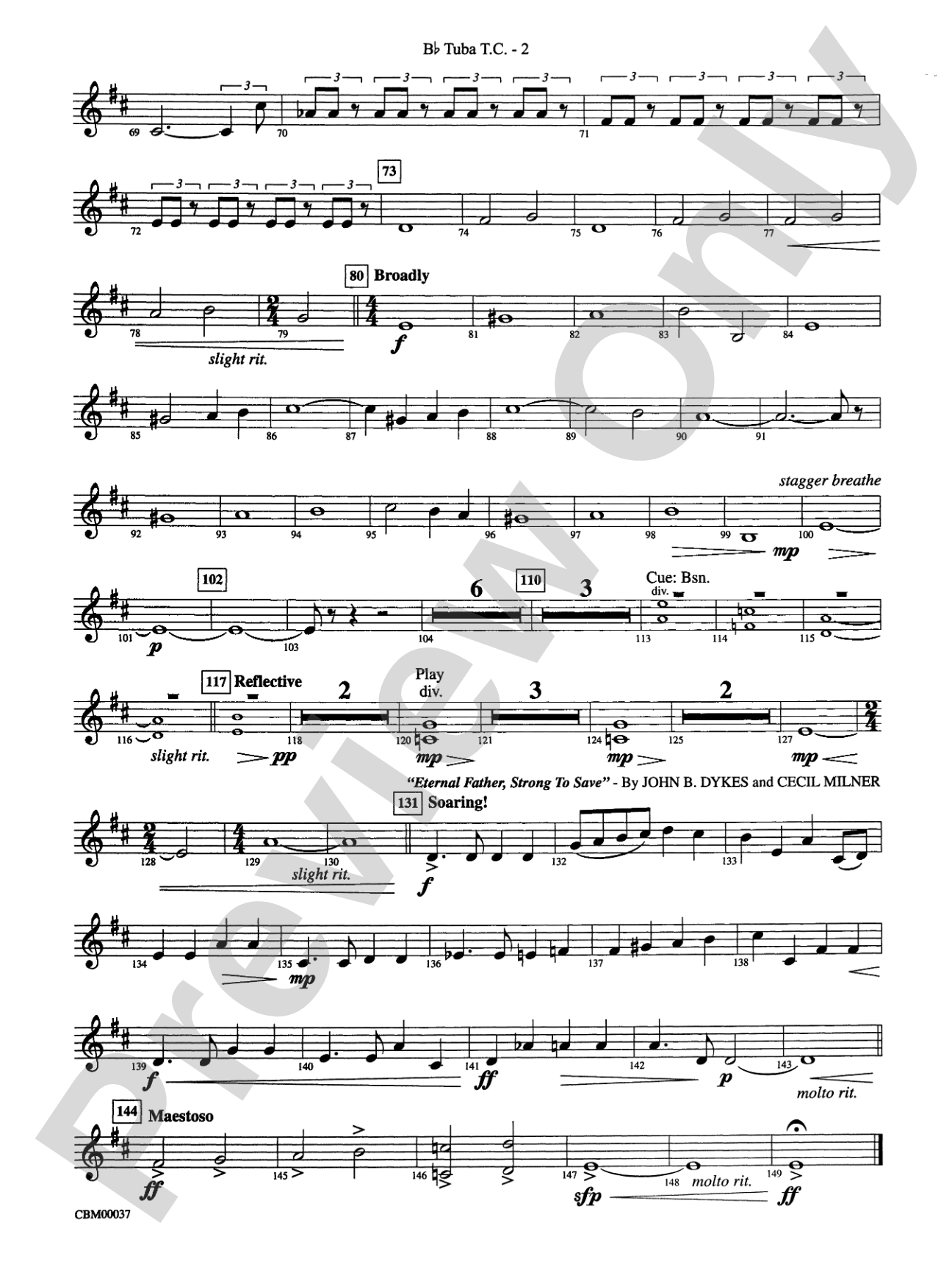 The Perfect Storm (from the Warner Bros. Motion Picture): (wp) B-flat Tuba T.C.