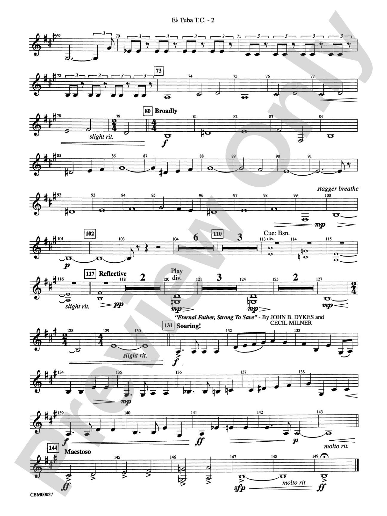 The Perfect Storm (from the Warner Bros. Motion Picture): (wp) E-flat Tuba T.C.