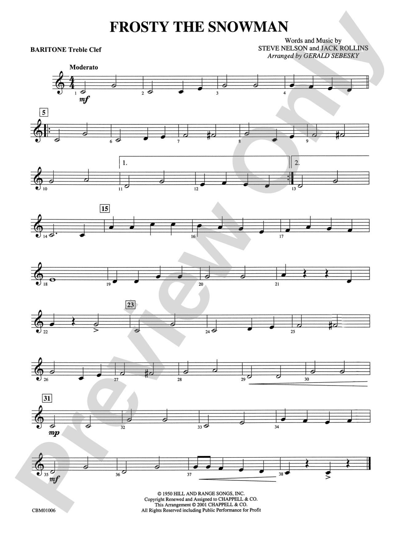 Frosty the Snowman: Baritone T.C.