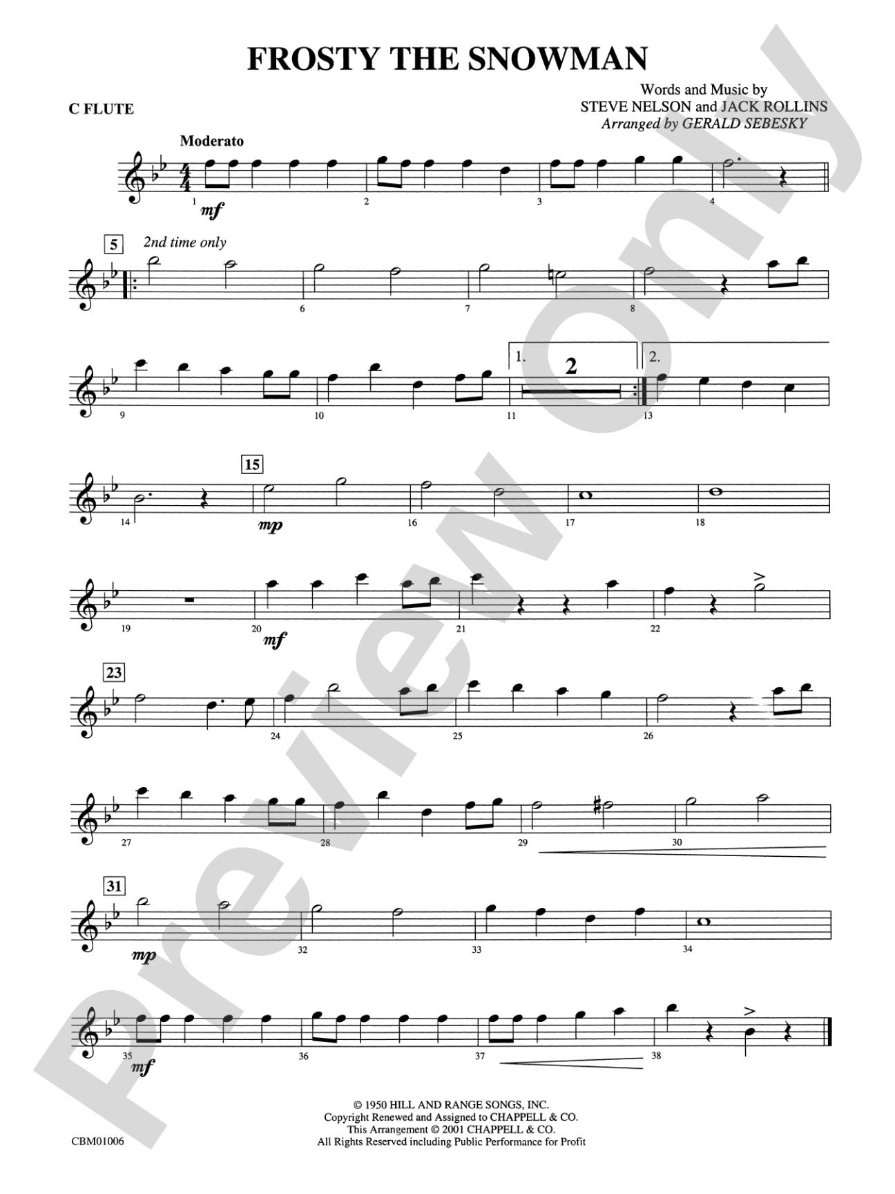 Frosty the Snowman: Flute