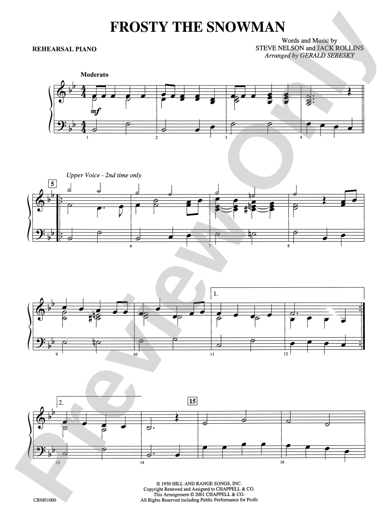 Frosty the Snowman: Piano Accompaniment