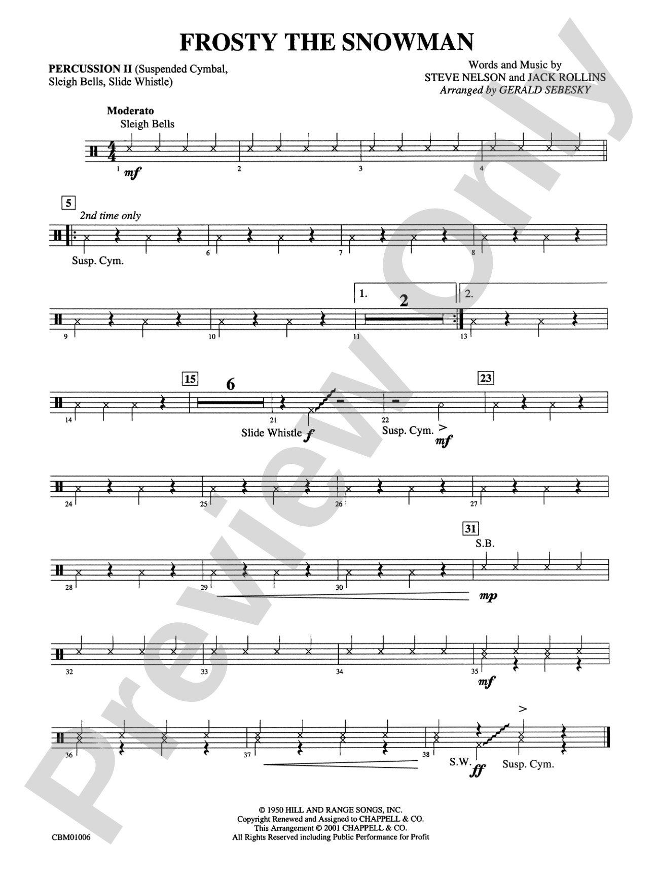 Frosty the Snowman: 2nd Percussion