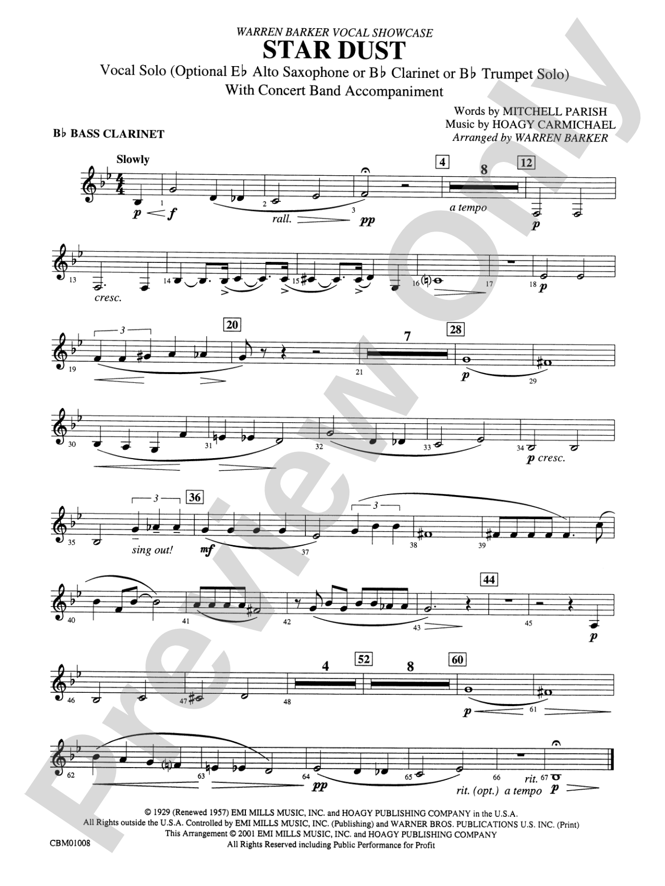 Star Dust: B-flat Bass Clarinet