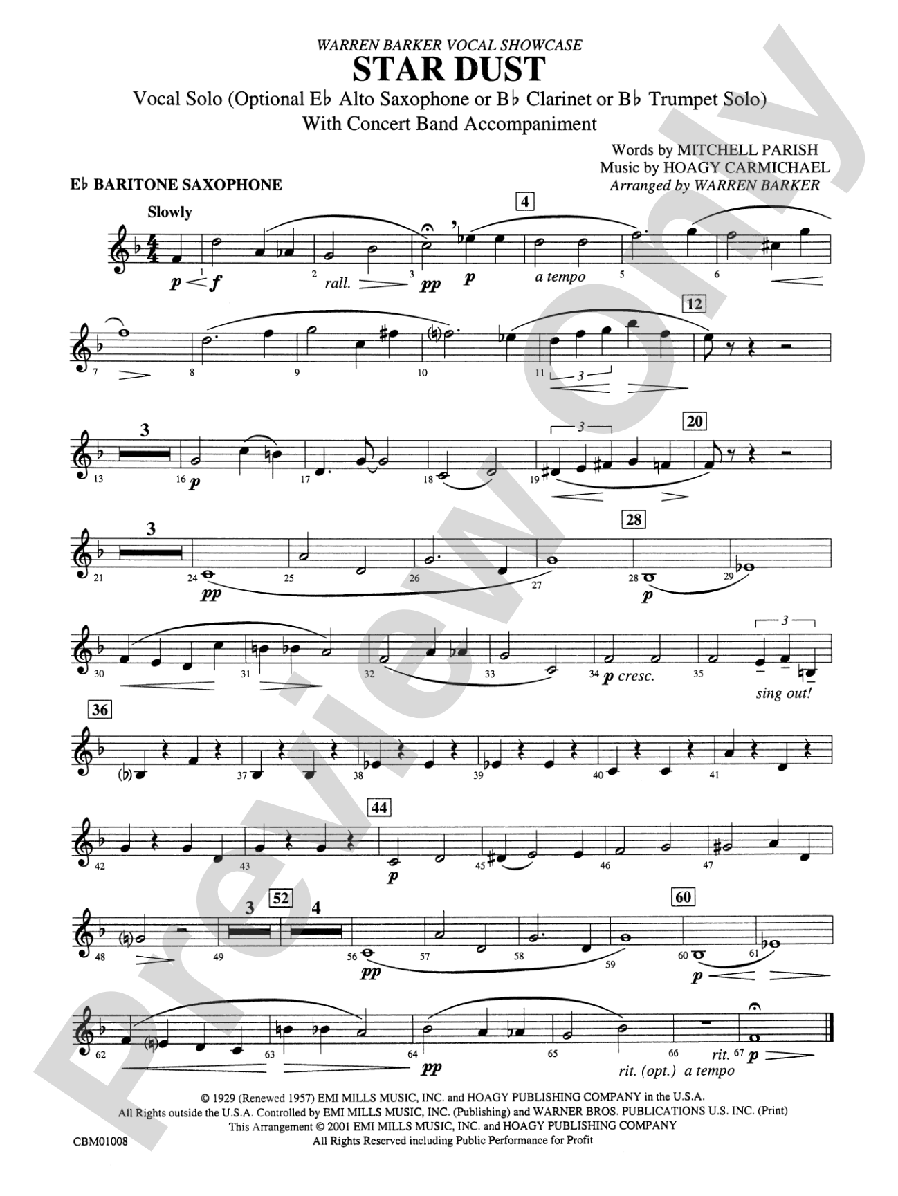 Star Dust: E-flat Baritone Saxophone