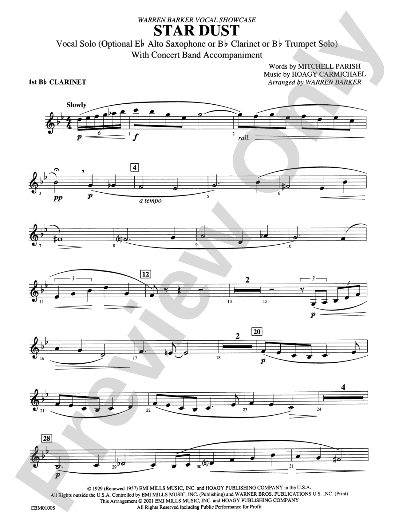Star Dust: 1st B-flat Clarinet