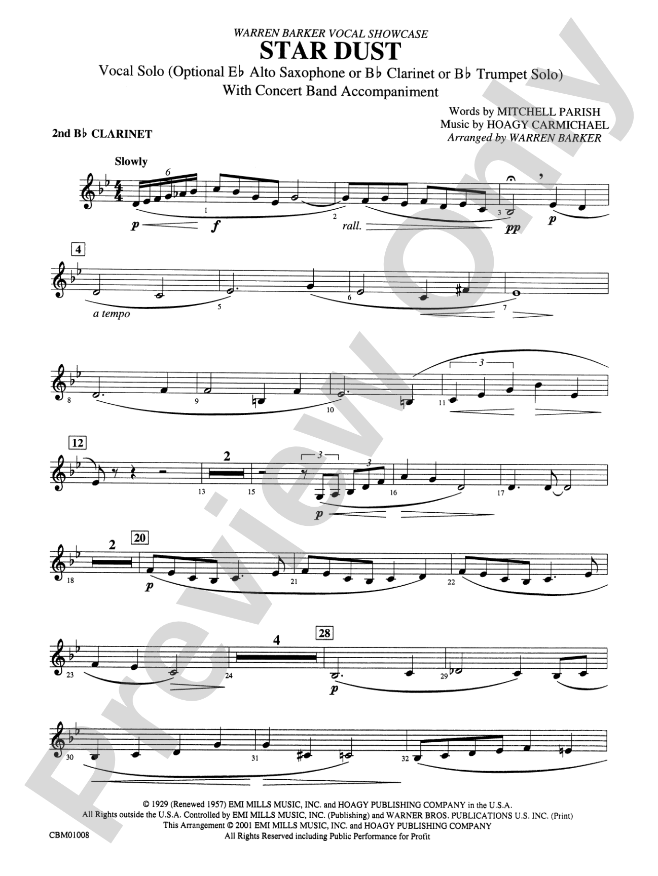 Star Dust: 2nd B-flat Clarinet