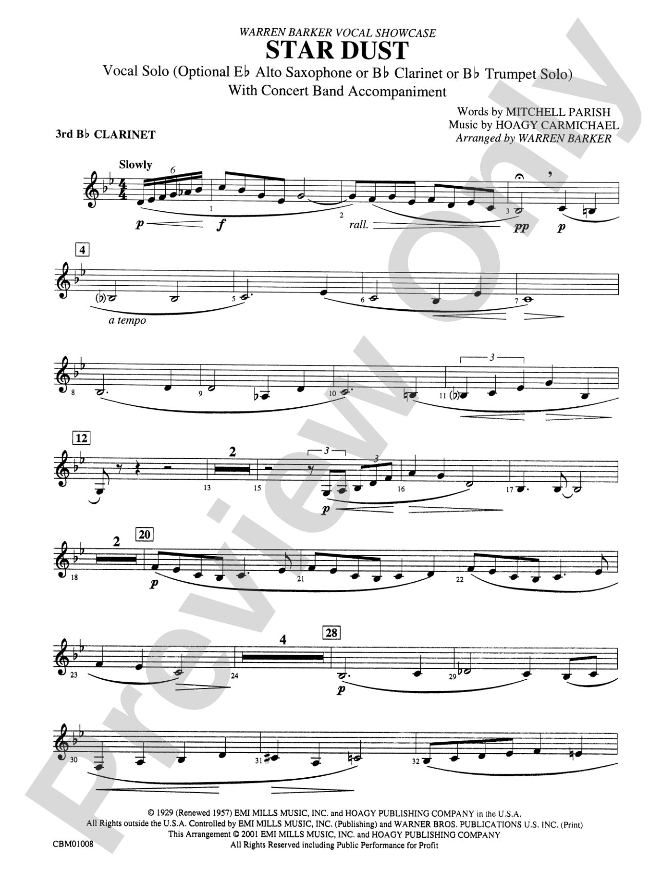 Star Dust: 3rd B-flat Clarinet