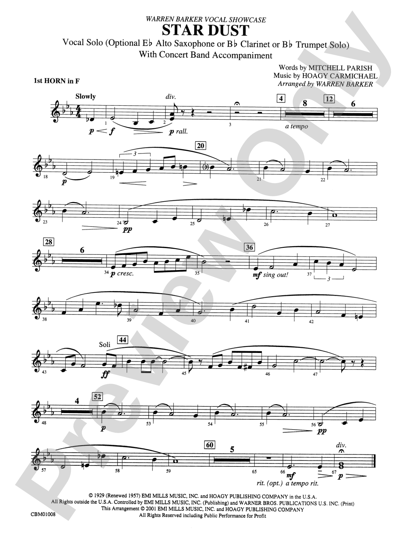 Star Dust: 1st F Horn