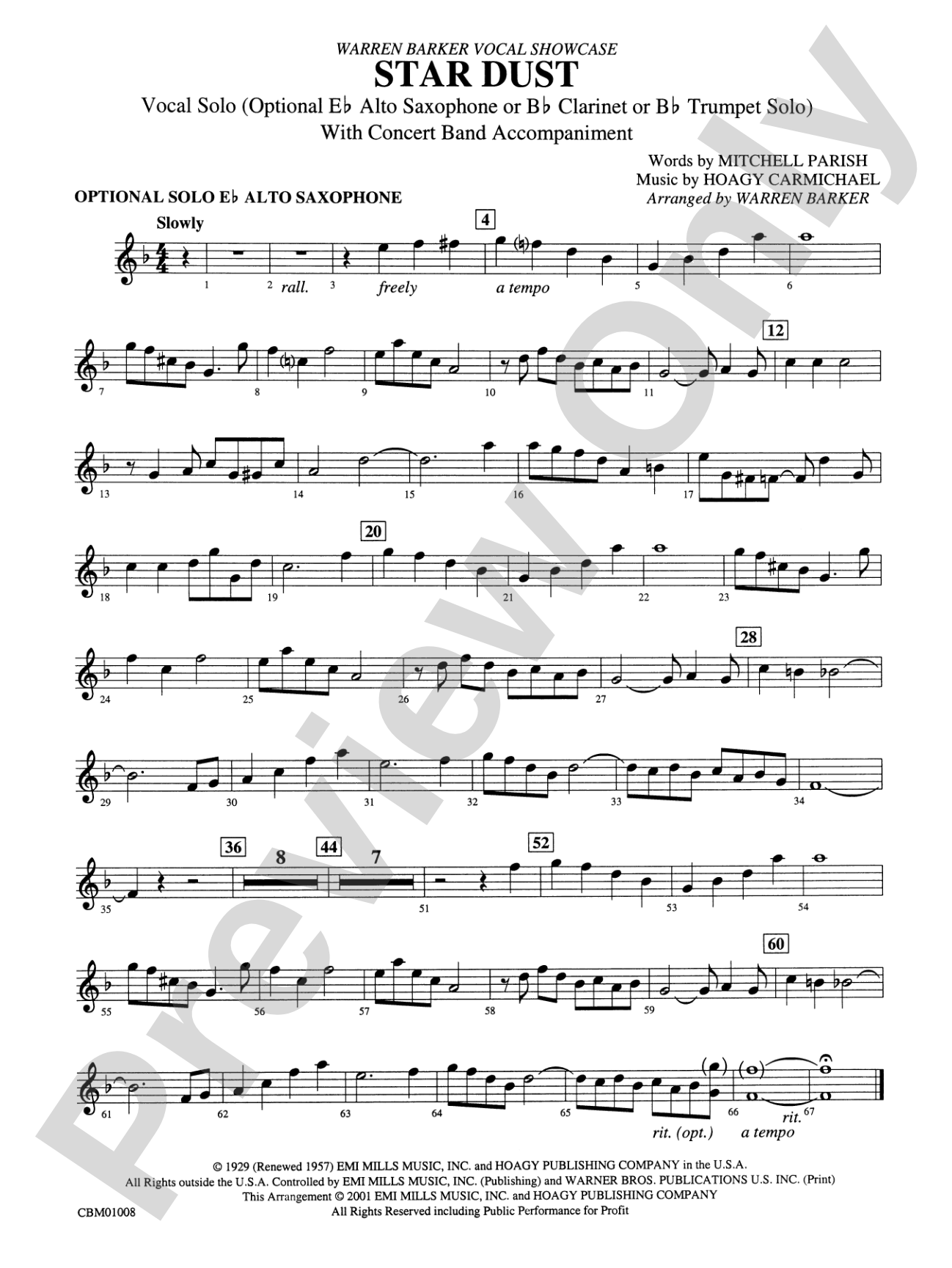 Star Dust: Solo Alto Saxophone