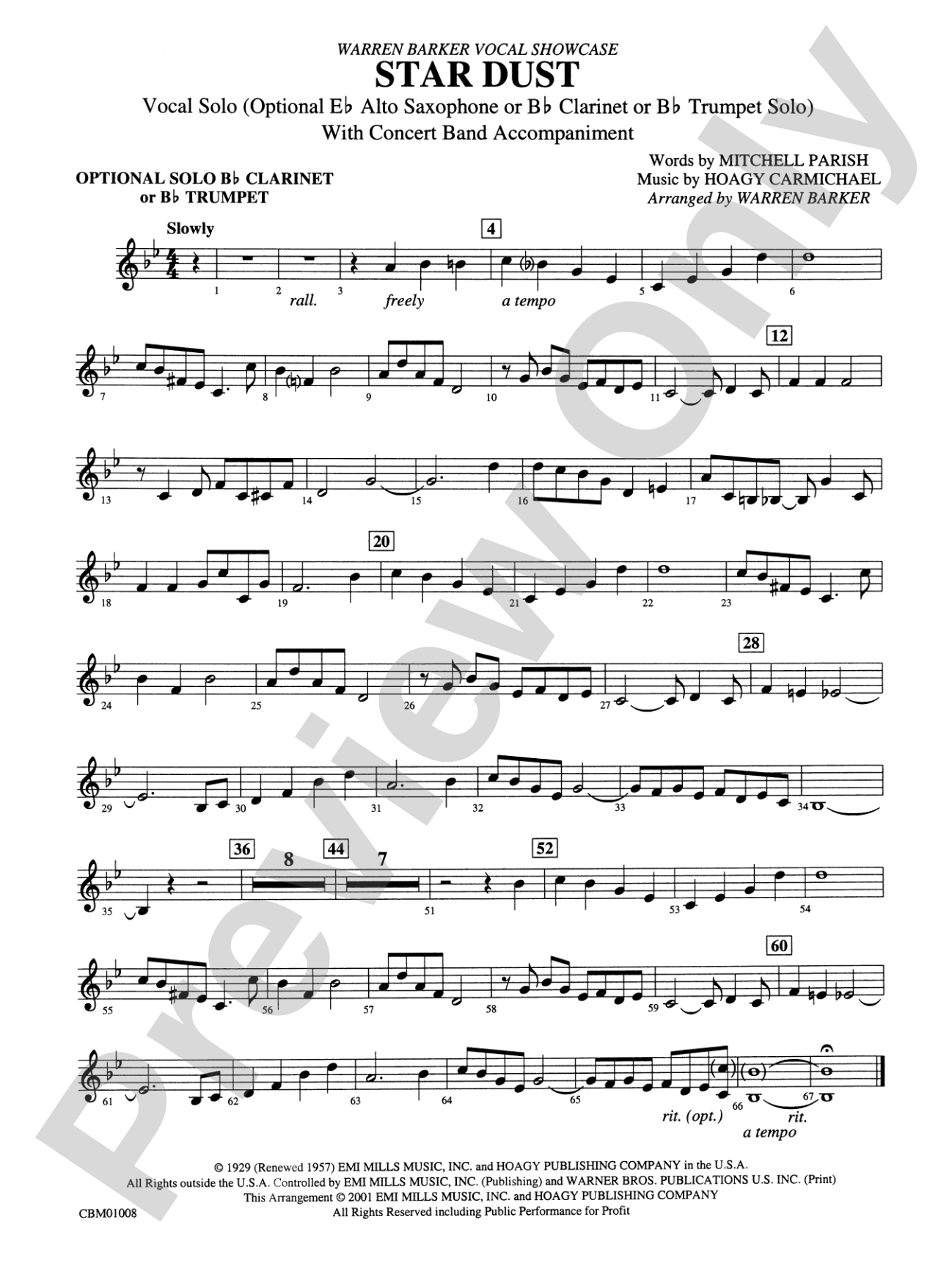 Star Dust: Solo Clarinet