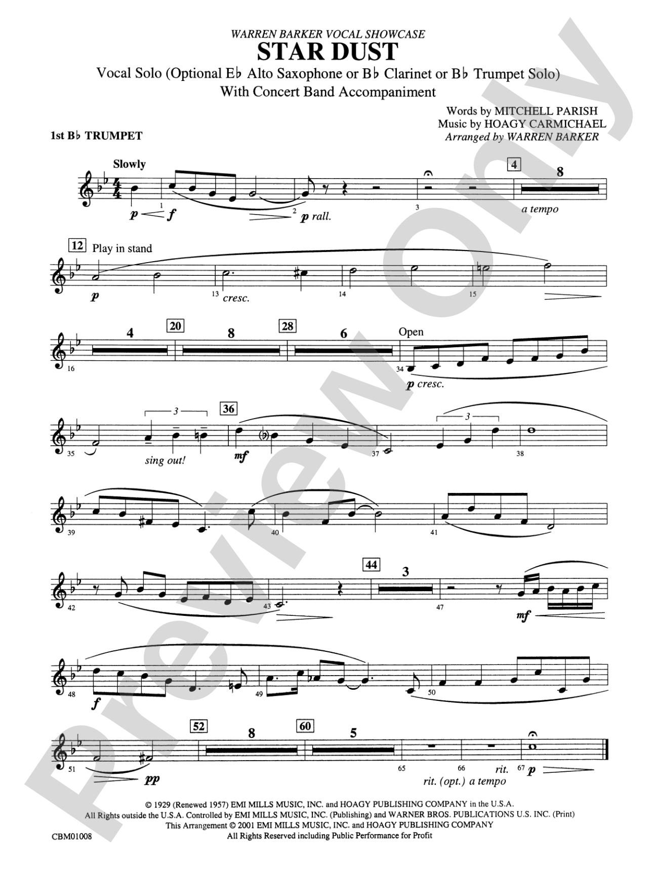 Star Dust: 1st B-flat Trumpet