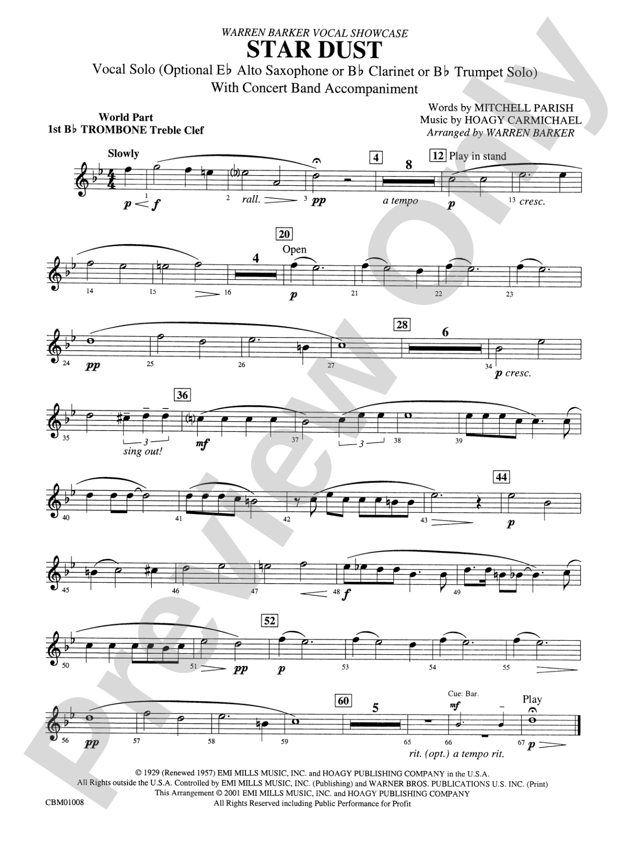 Star Dust: WP 1st B-flat Trombone T.C.