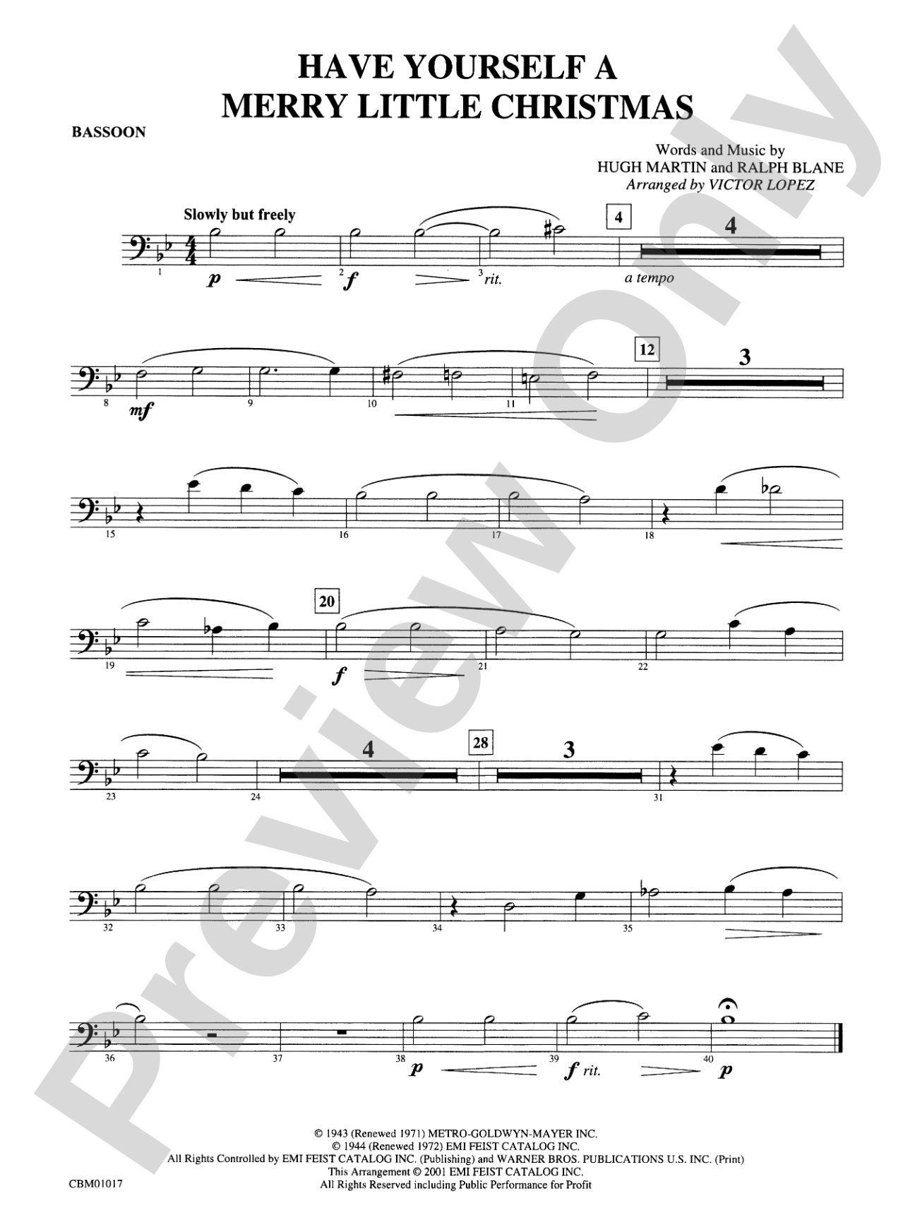 Have Yourself a Merry Little Christmas: Bassoon