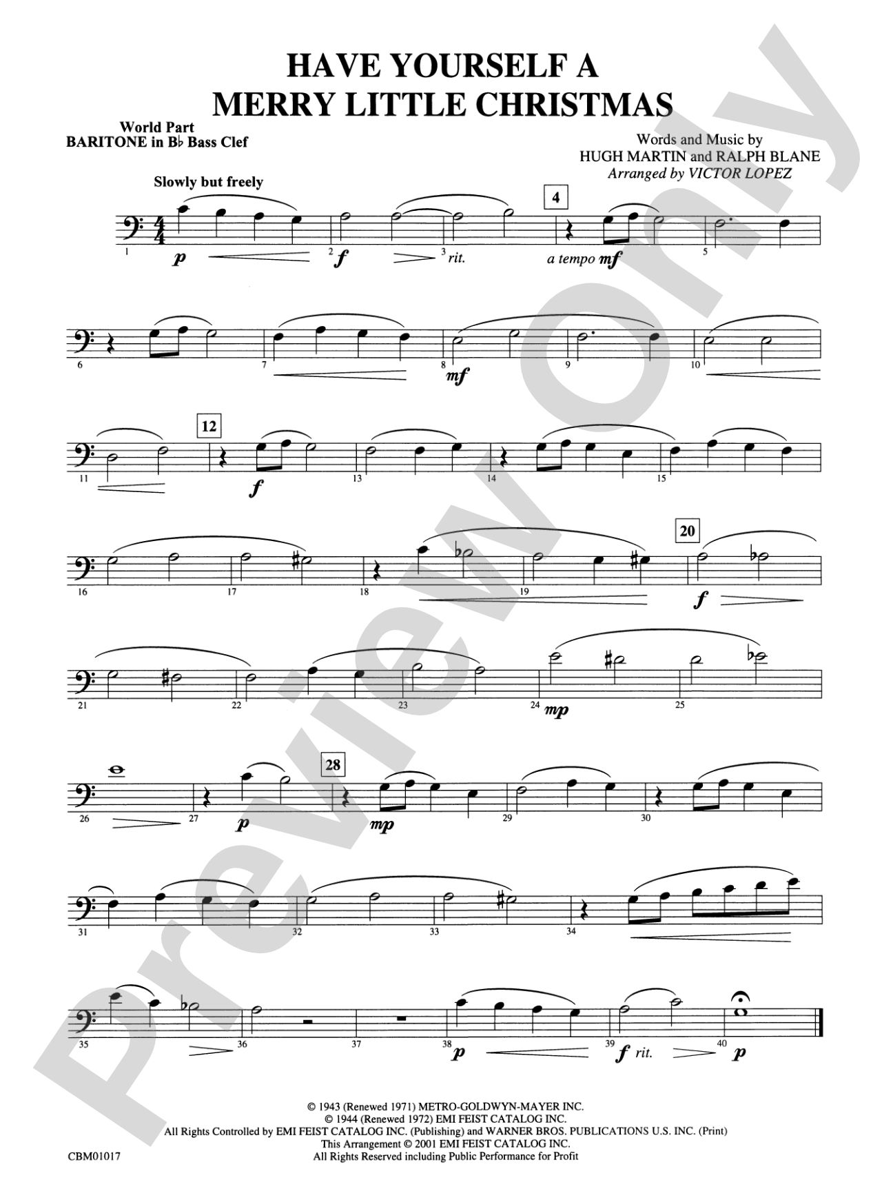 Have Yourself a Merry Little Christmas: WP B-flat Baritone B.C.