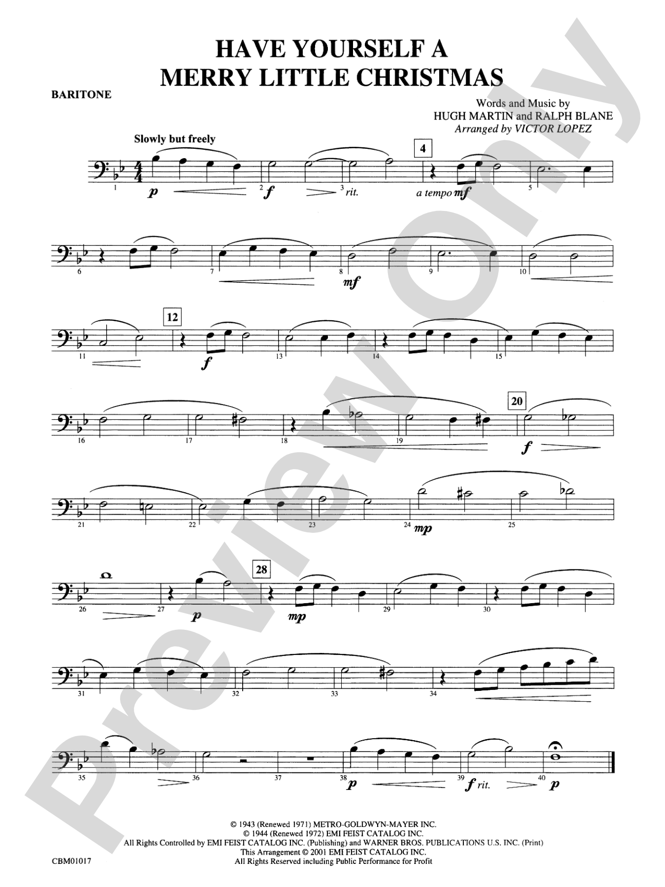 Have Yourself a Merry Little Christmas: Baritone B.C.