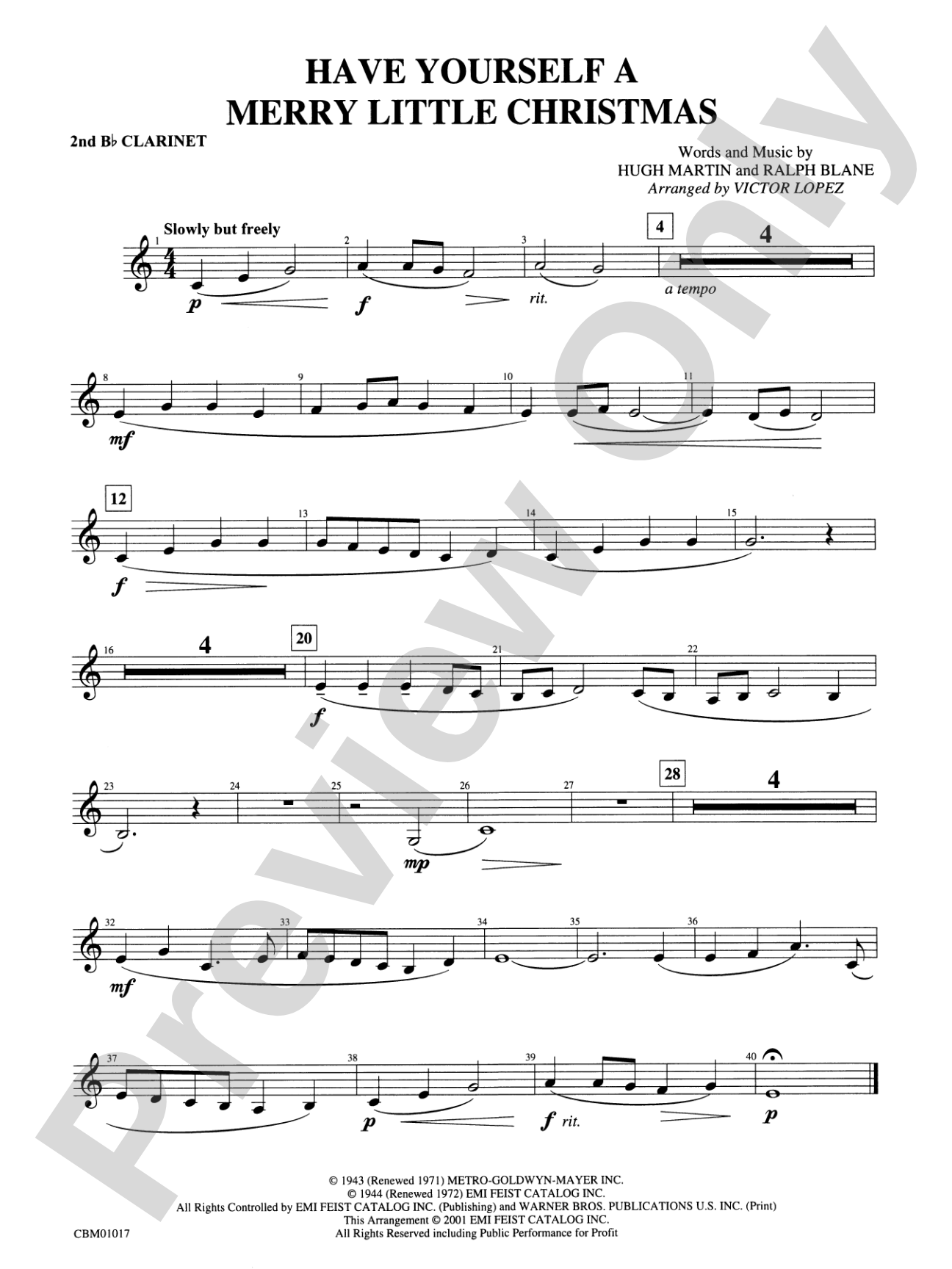 Have Yourself a Merry Little Christmas: 2nd B-flat Clarinet