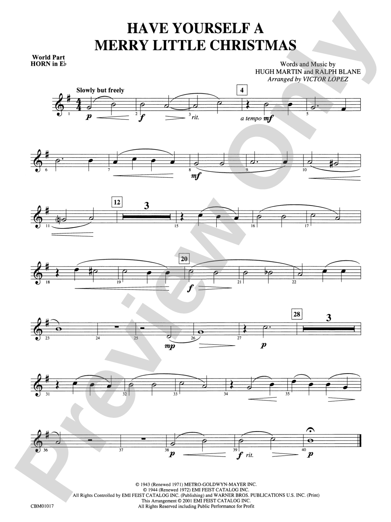 Have Yourself a Merry Little Christmas: WP 1st Horn in E-flat