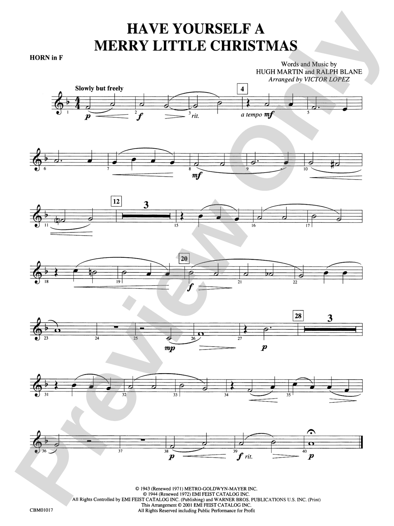 Have Yourself a Merry Little Christmas: 1st F Horn