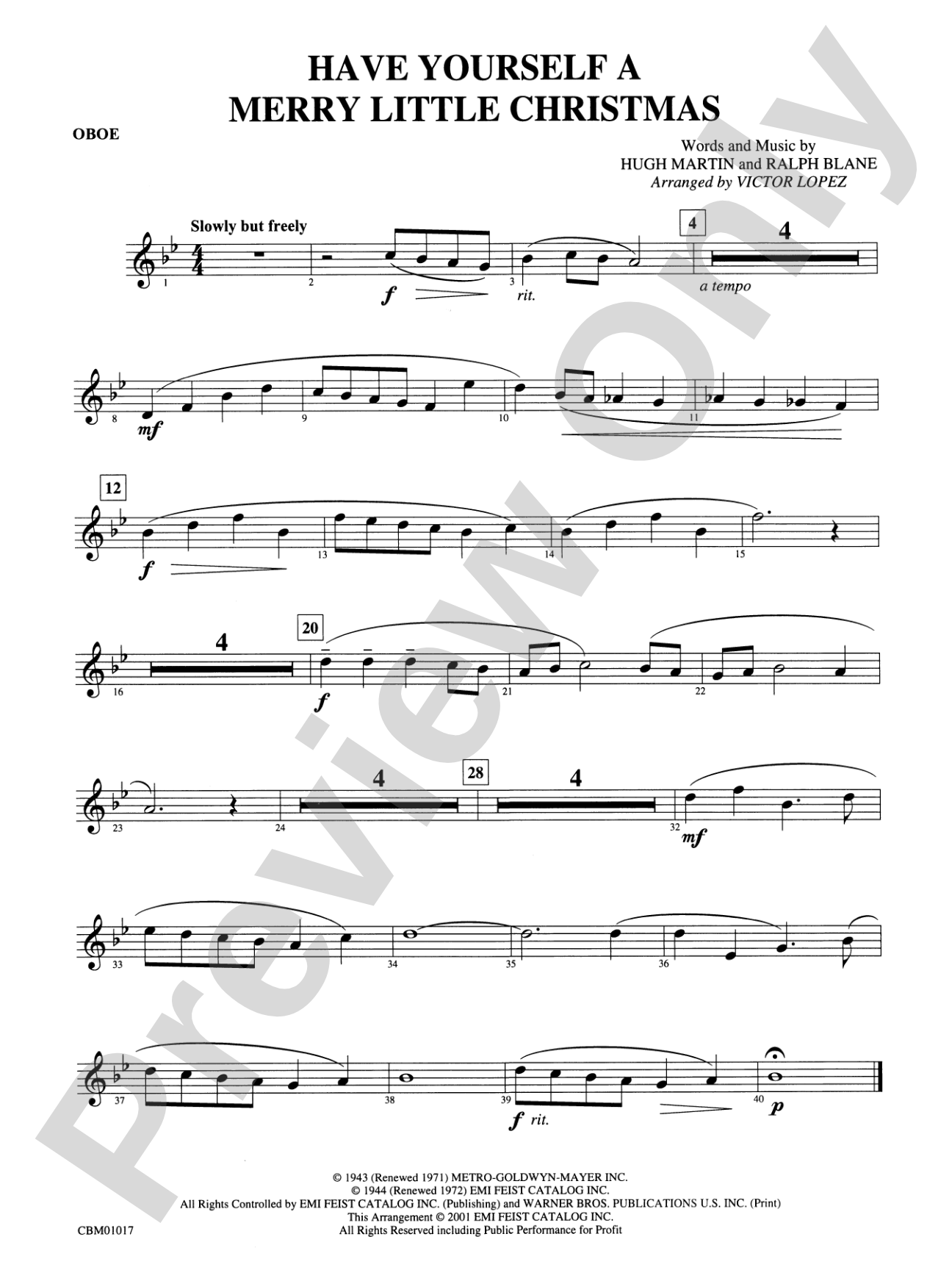 Have Yourself a Merry Little Christmas: Oboe