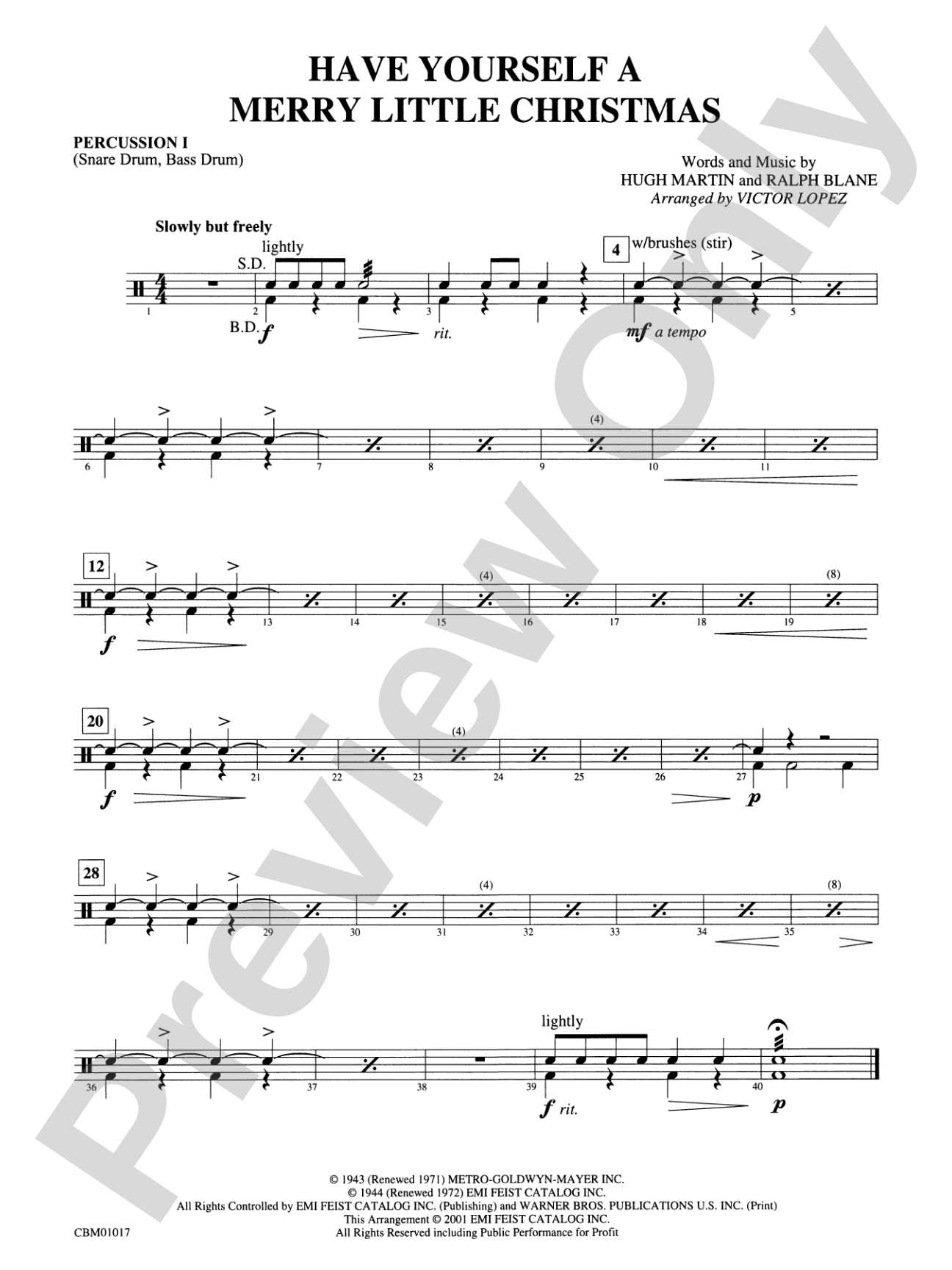 Have Yourself a Merry Little Christmas: 1st Percussion
