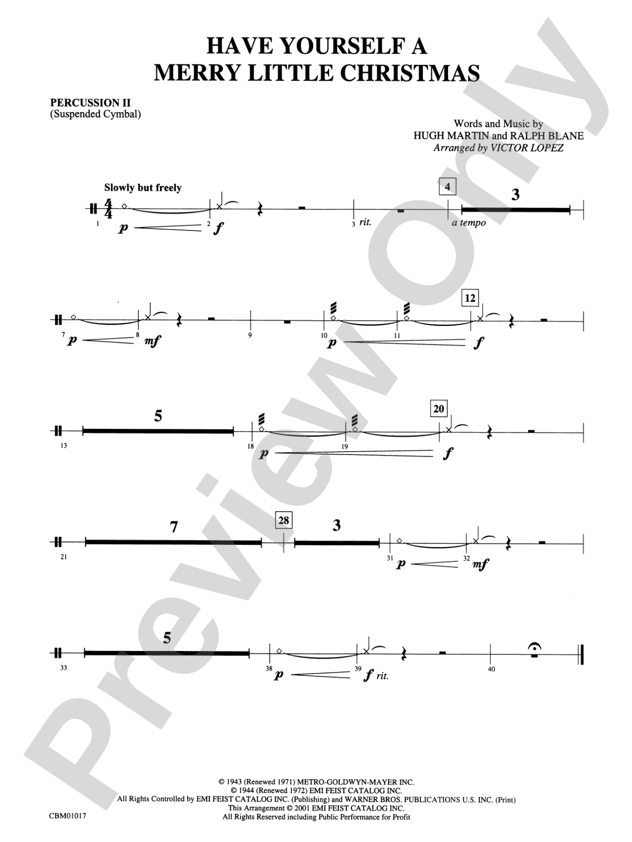 Have Yourself a Merry Little Christmas: 2nd Percussion