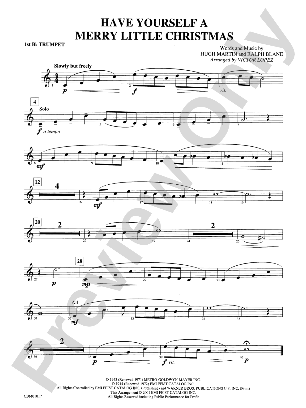 Have Yourself a Merry Little Christmas: 1st B-flat Trumpet
