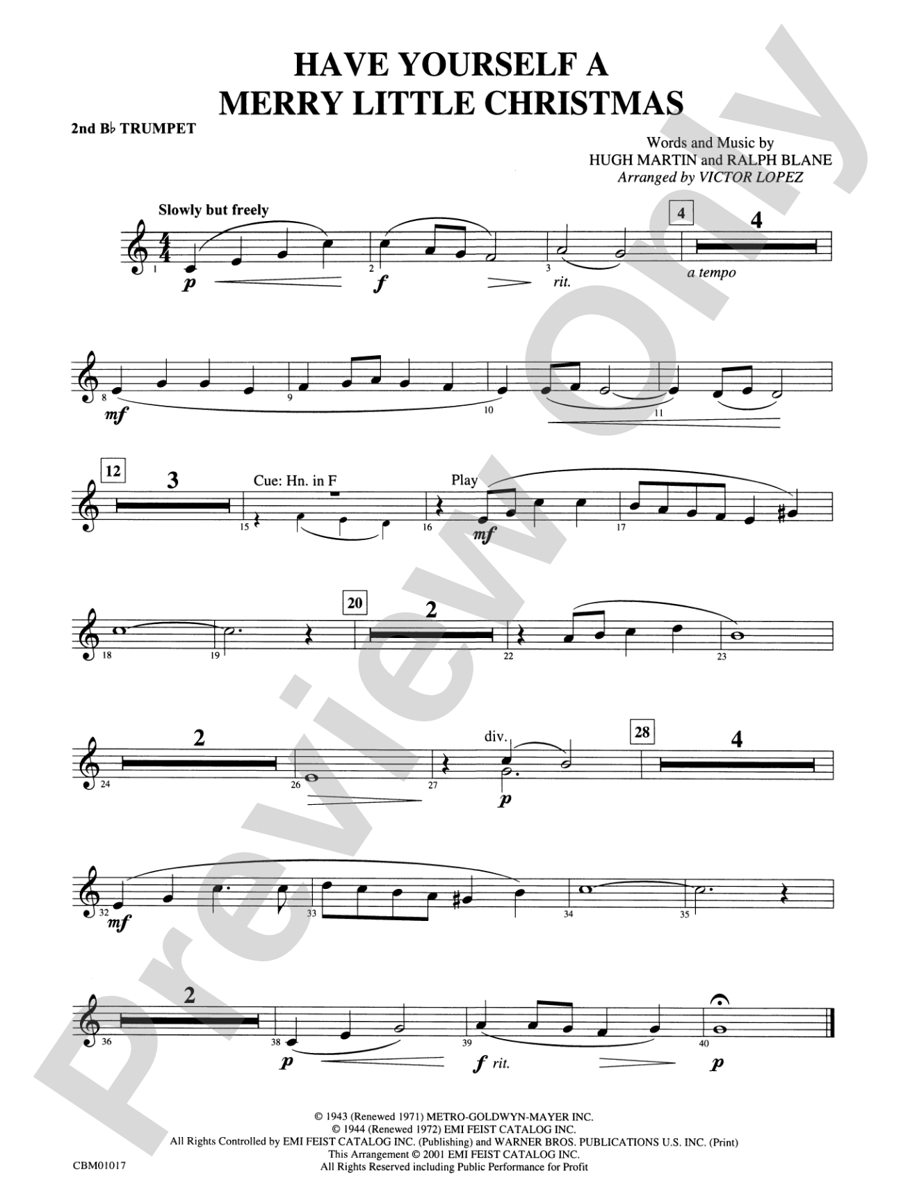 Have Yourself a Merry Little Christmas: 2nd B-flat Trumpet