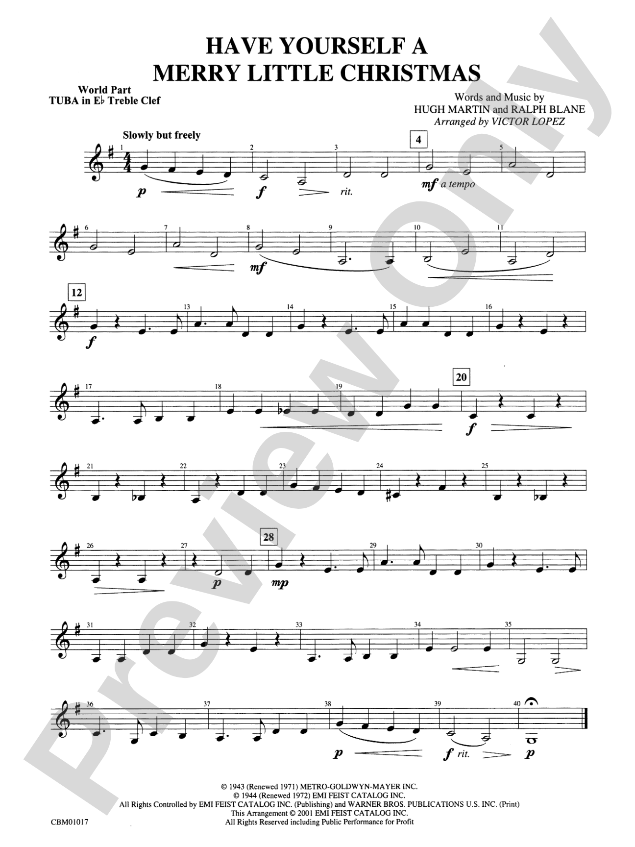 Have Yourself a Merry Little Christmas: WP E-flat Tuba T.C.