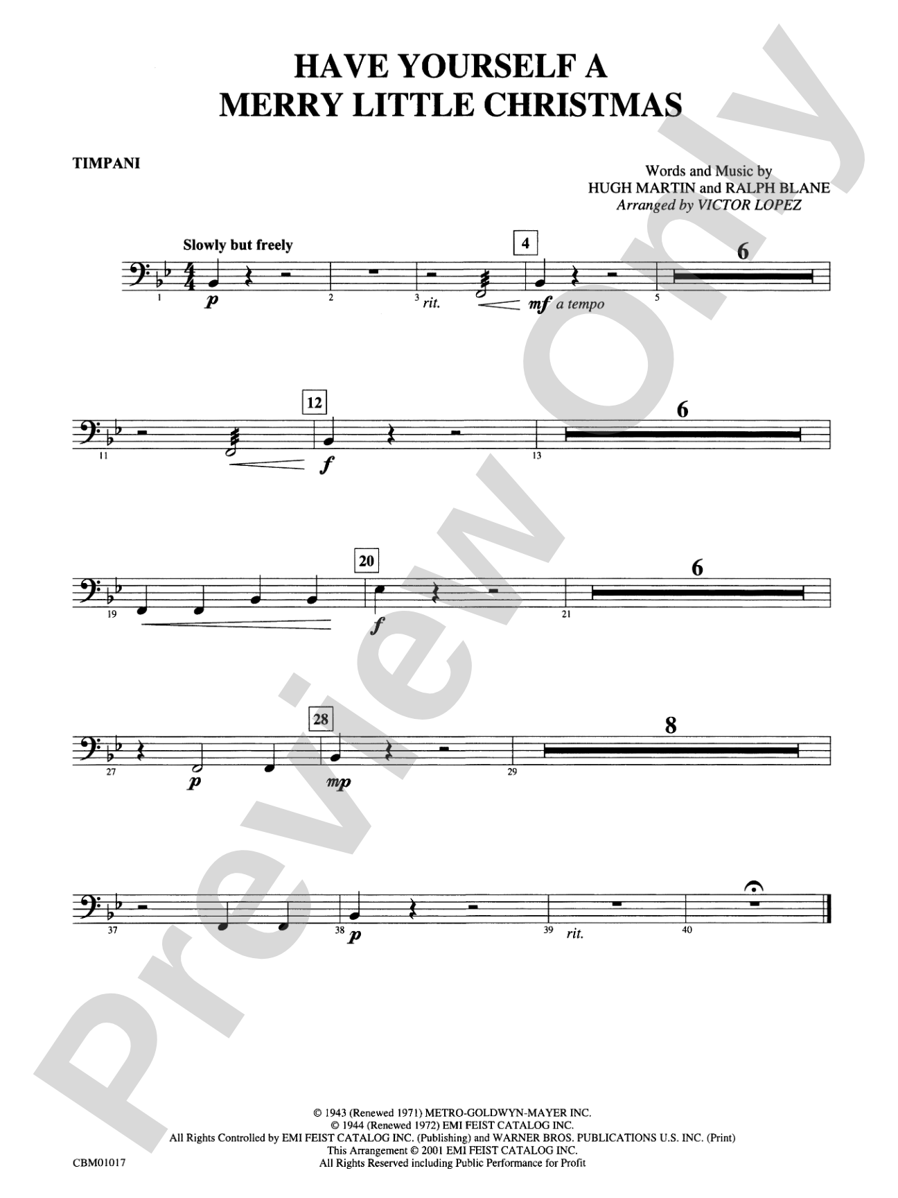 Have Yourself a Merry Little Christmas: Timpani