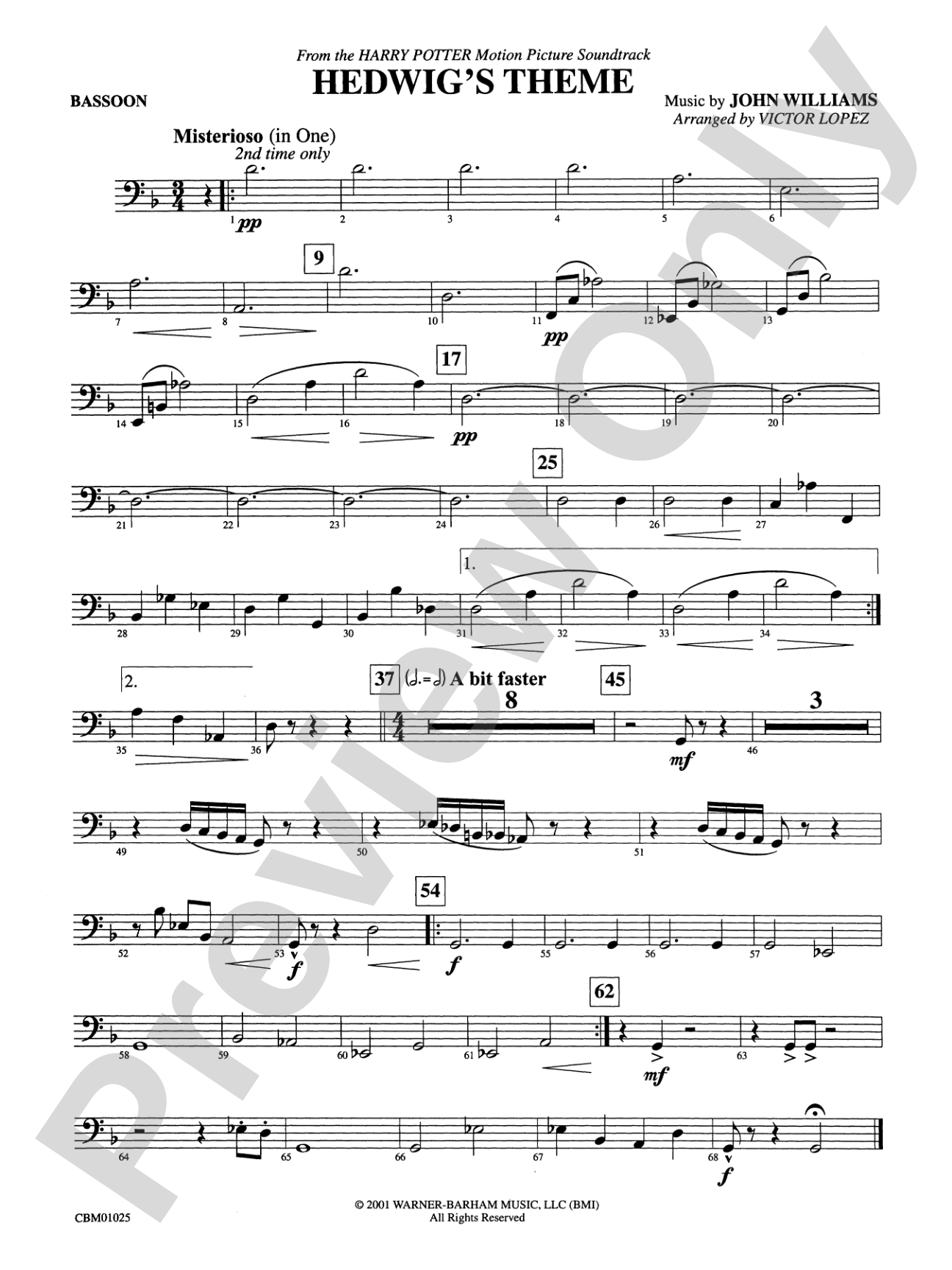 Hedwig's Theme (from Harry Potter): Bassoon