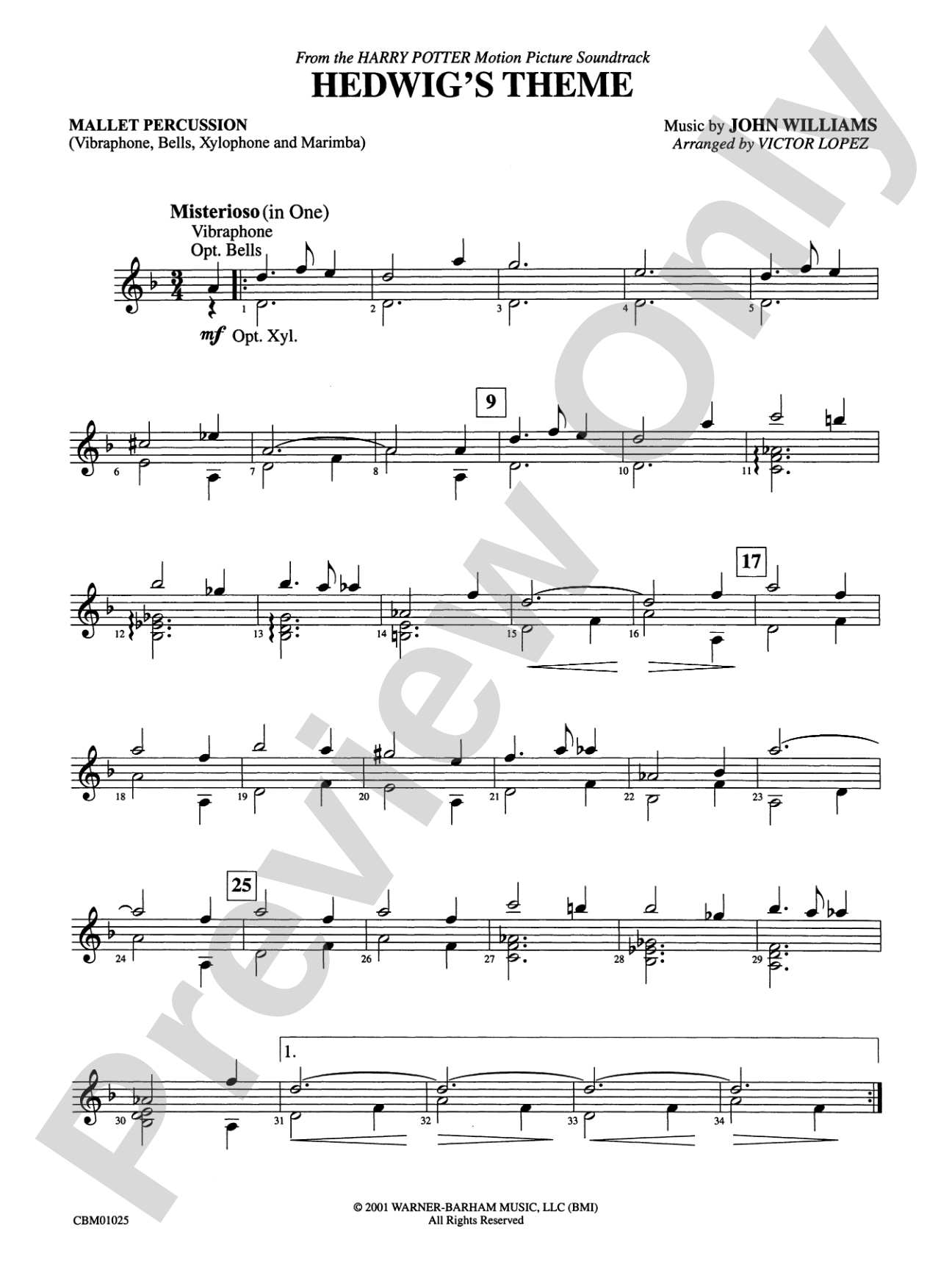 Hedwig's Theme (from Harry Potter): Mallets