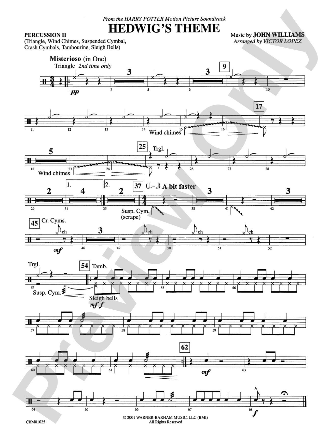 Hedwig's Theme (from Harry Potter): 2nd Percussion