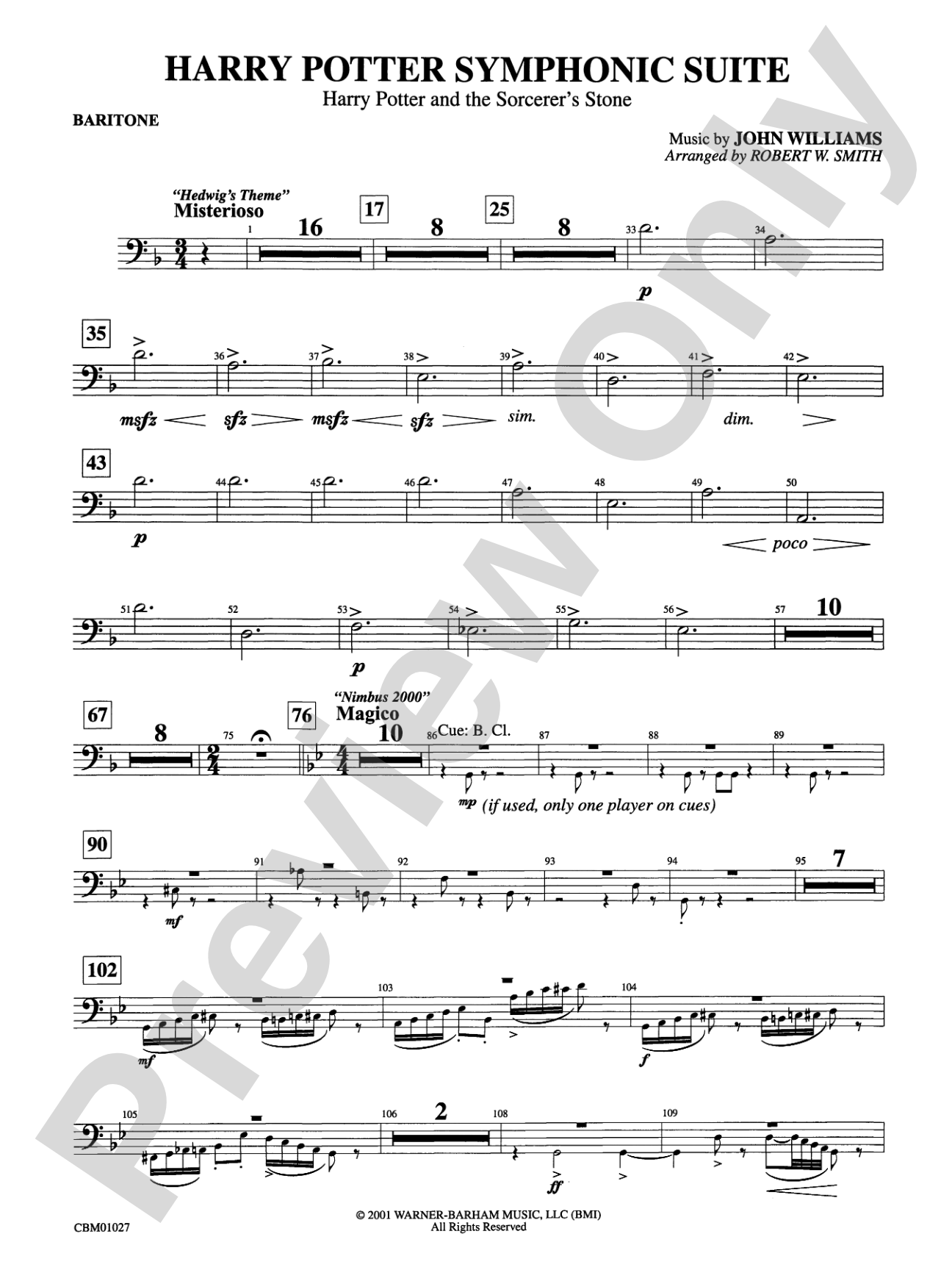 Harry Potter Symphonic Suite: Baritone B.C.