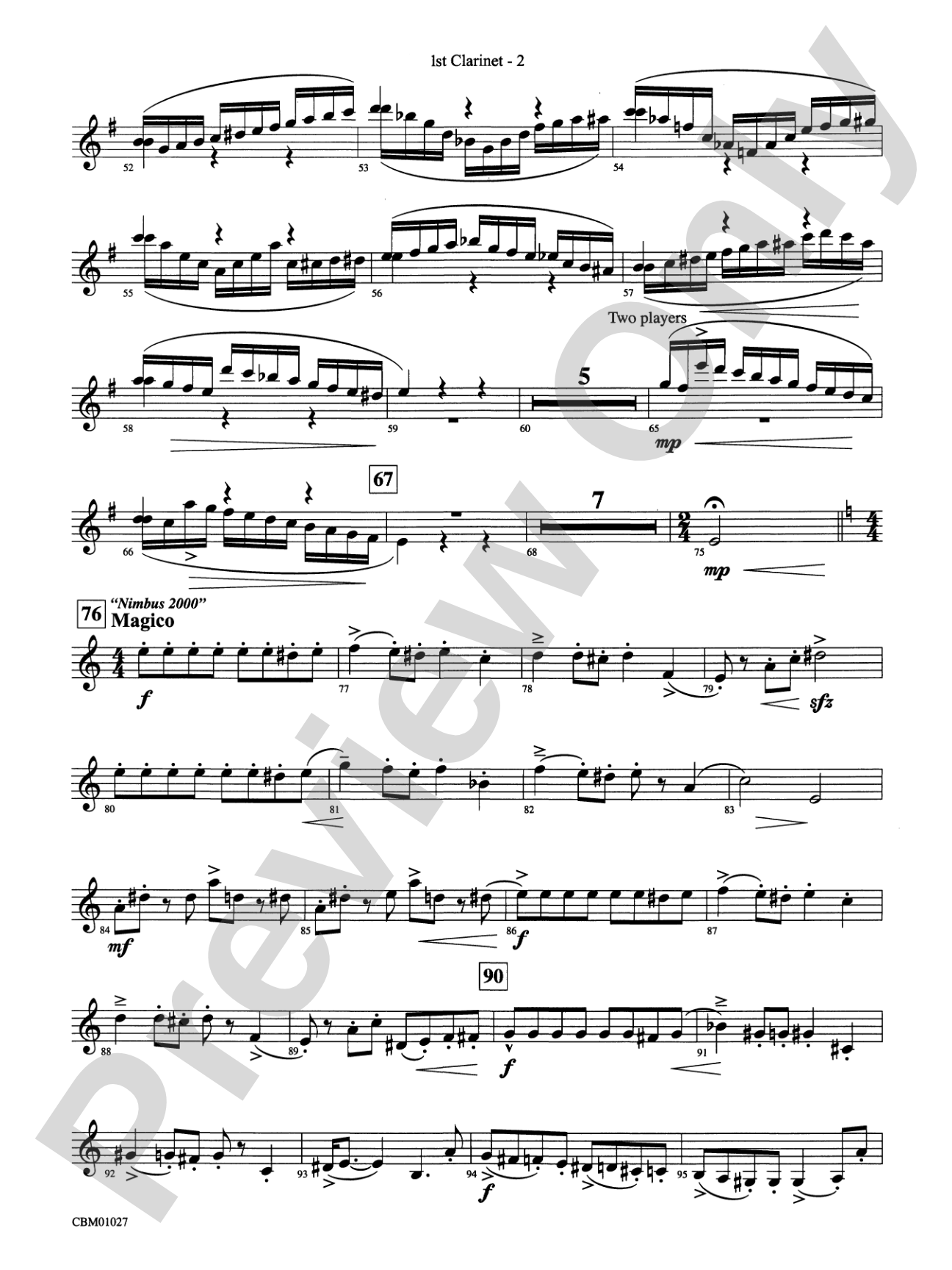Harry Potter Symphonic Suite: 1st B-flat Clarinet